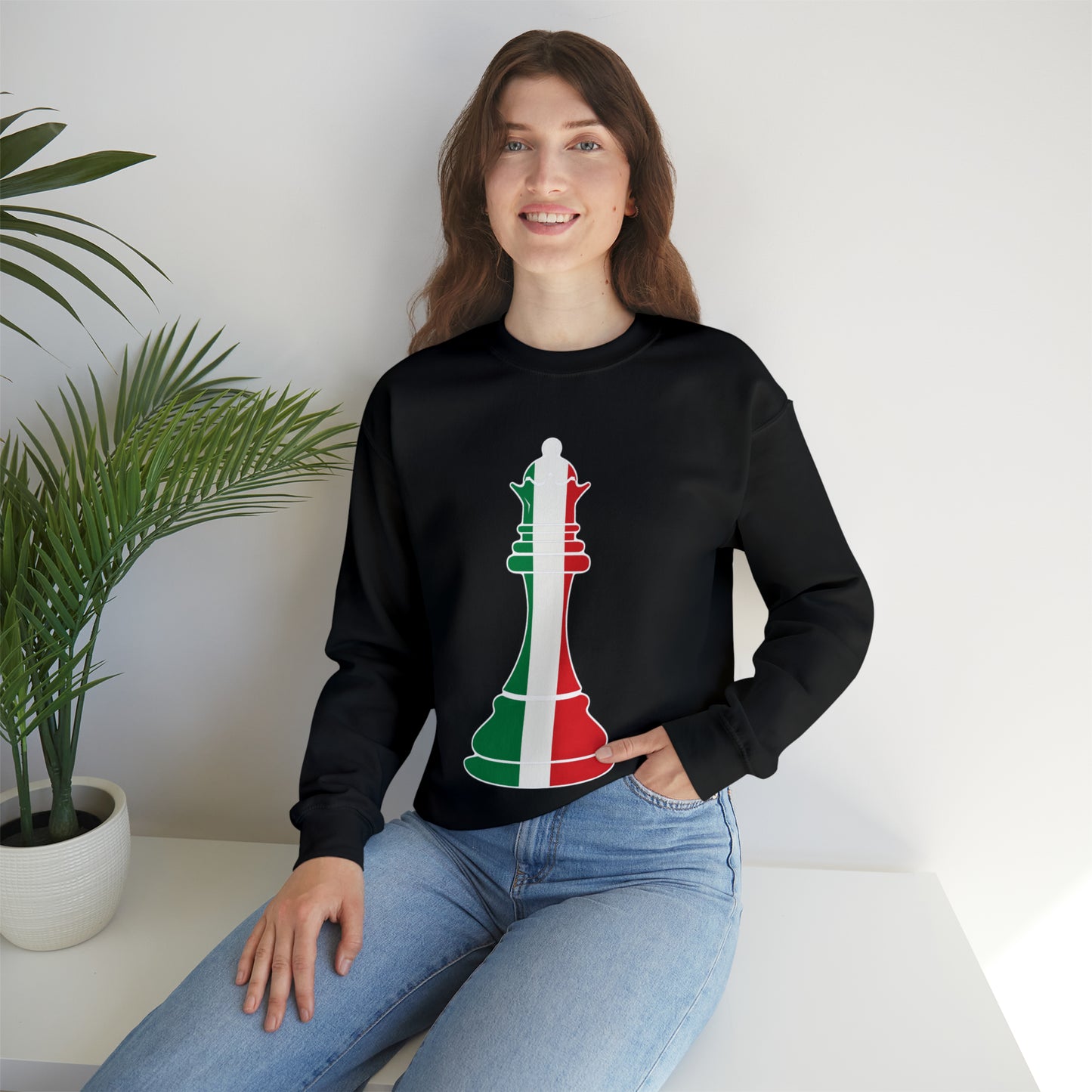 Italian Queen Flag Chess Piece Italy Unisex Sweatshirt