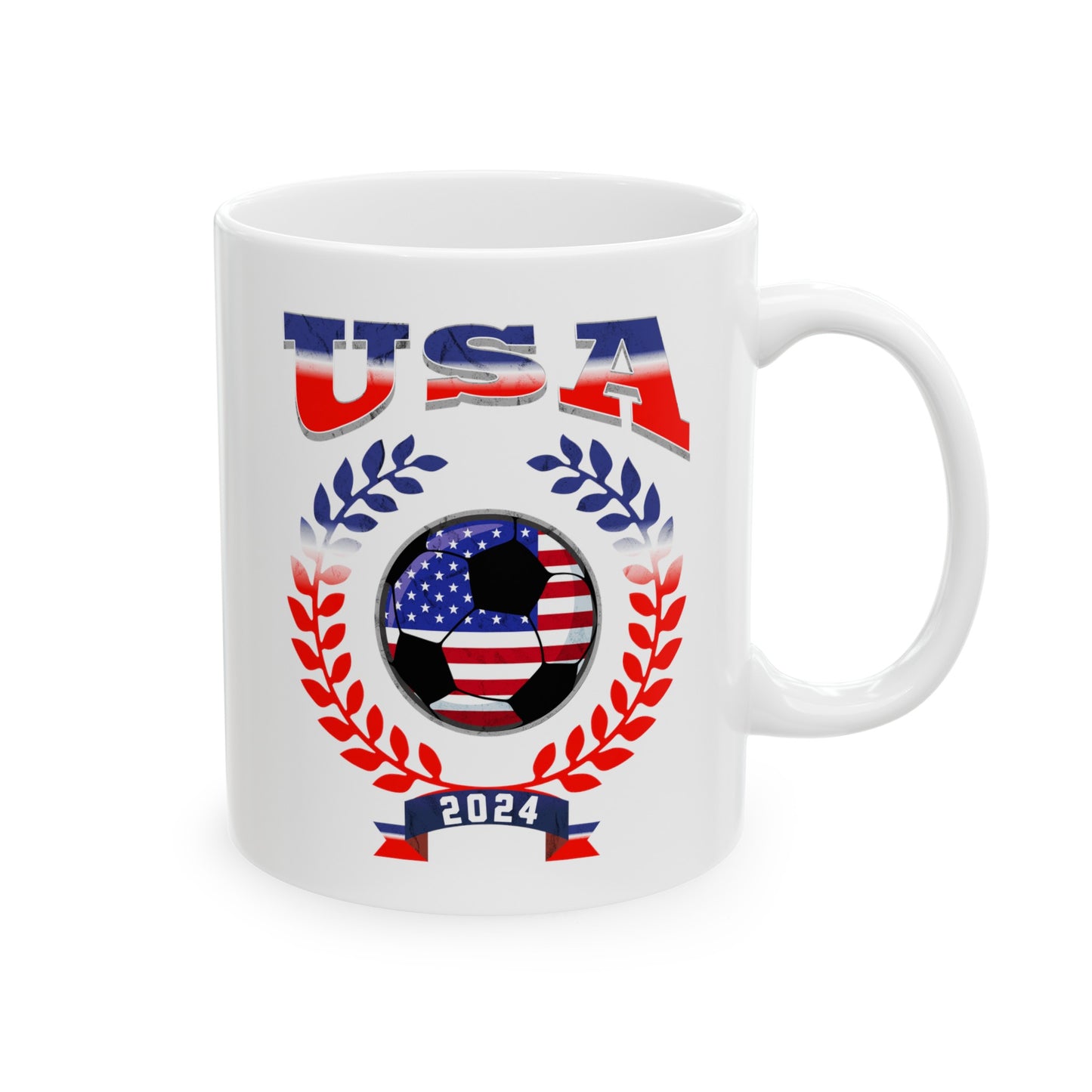 USA 2024 Soccer Football Championship Games American Team Ceramic Mug 11oz, 15oz Cup