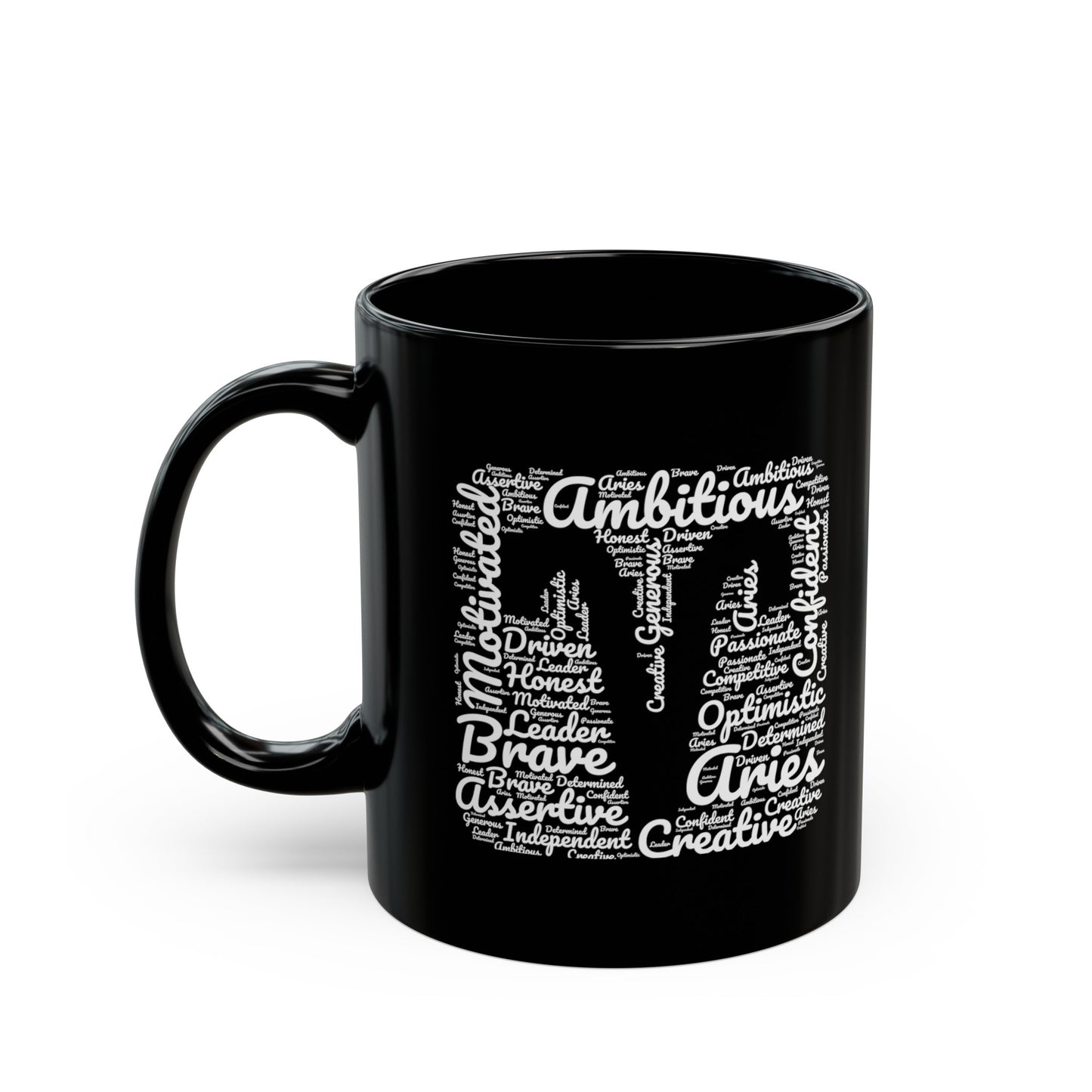 Aries Zodiac Sign Astrology White Black Mug (11oz, 15oz)