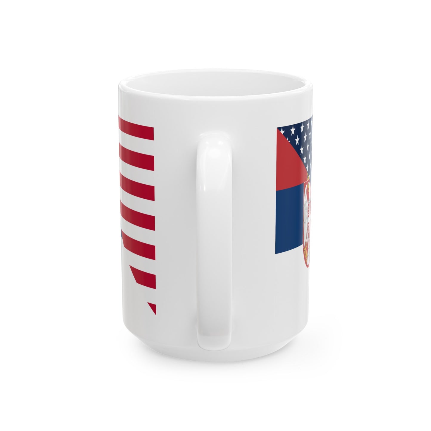 Serbian American Flag Half Serbia USA Ceramic Mug 11oz, 15oz Cup