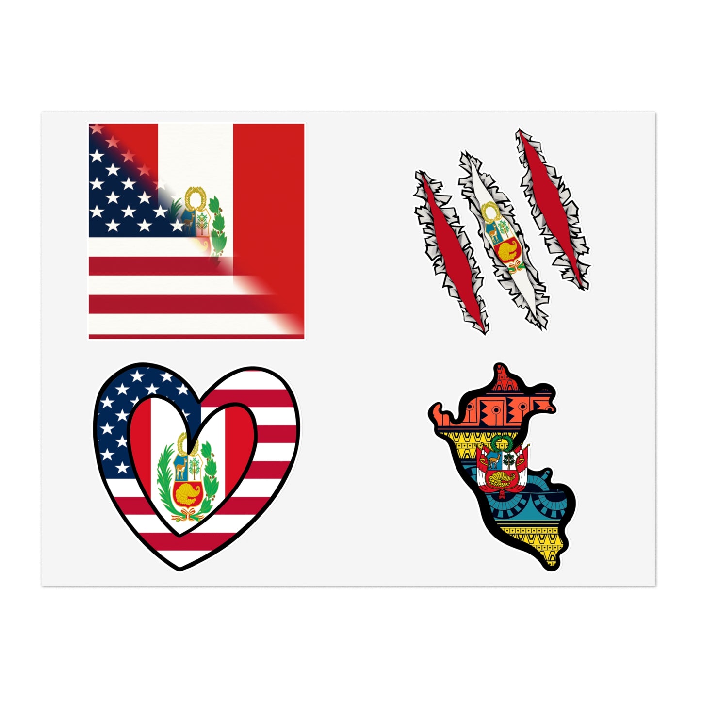 Peruvian Flag Sticker Sheets | Peru Stickers Pack