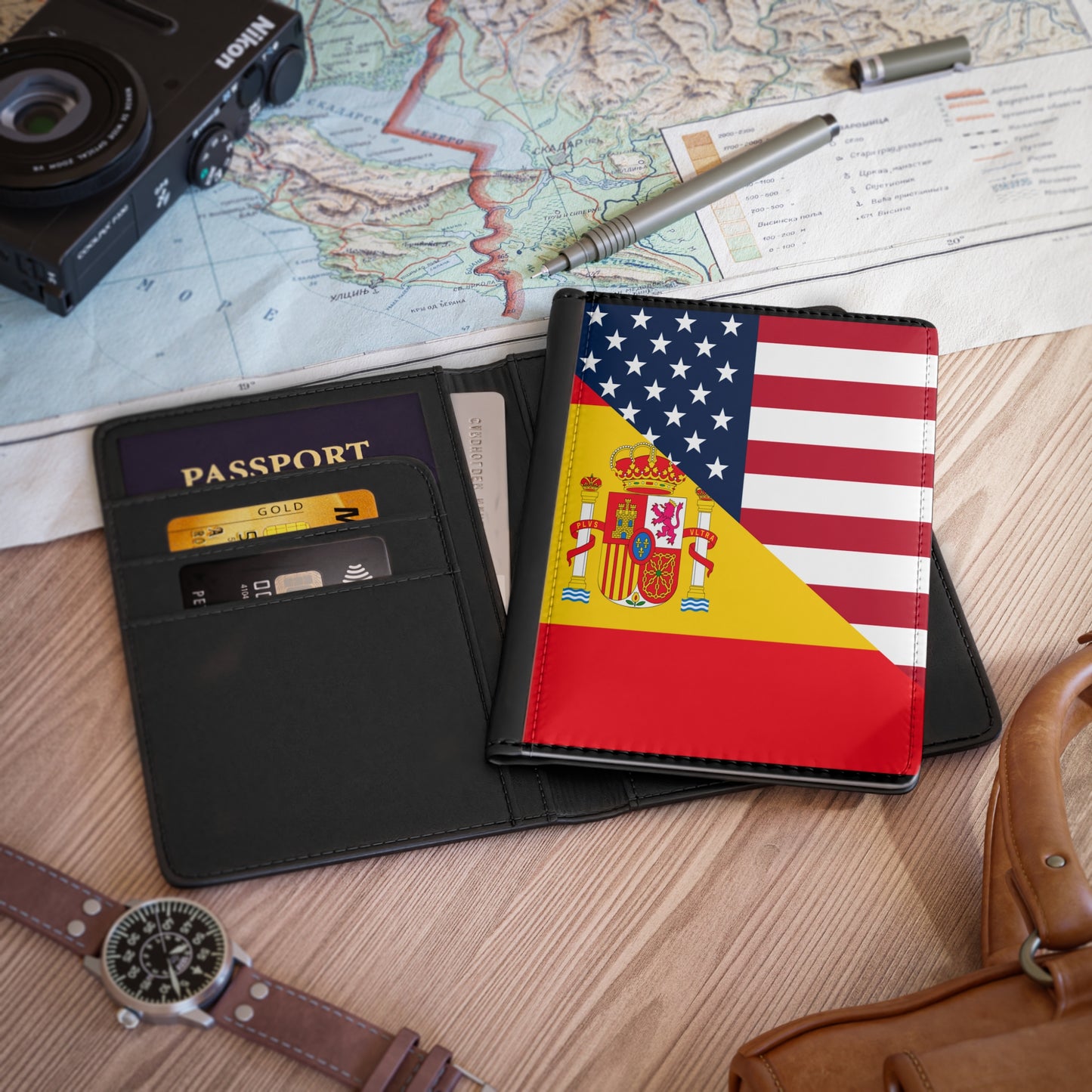 Spanish American Passport Cover | Spain USA Travel