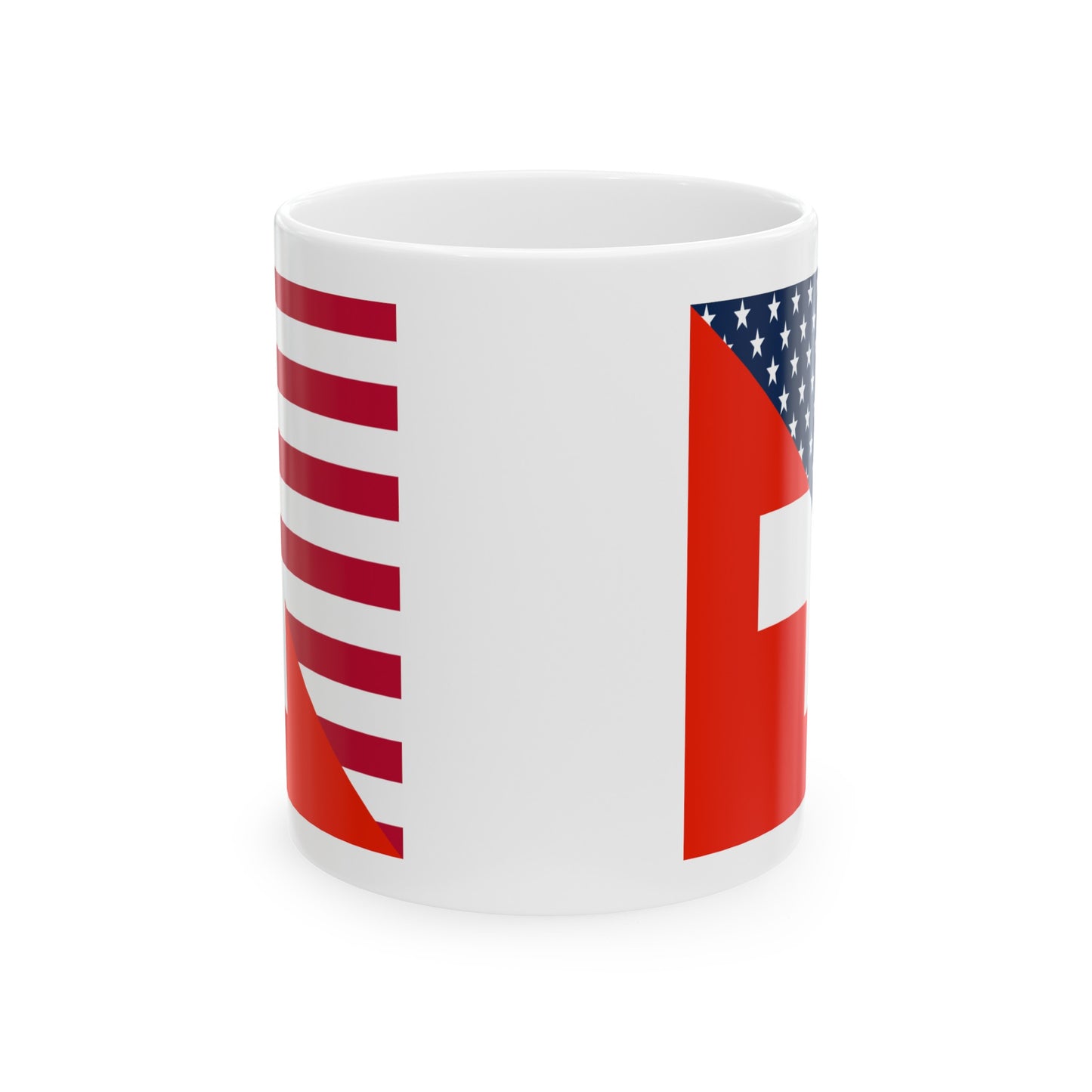 Swiss American Flag Switzerland USA Ceramic Mug 11oz, 15oz Cup