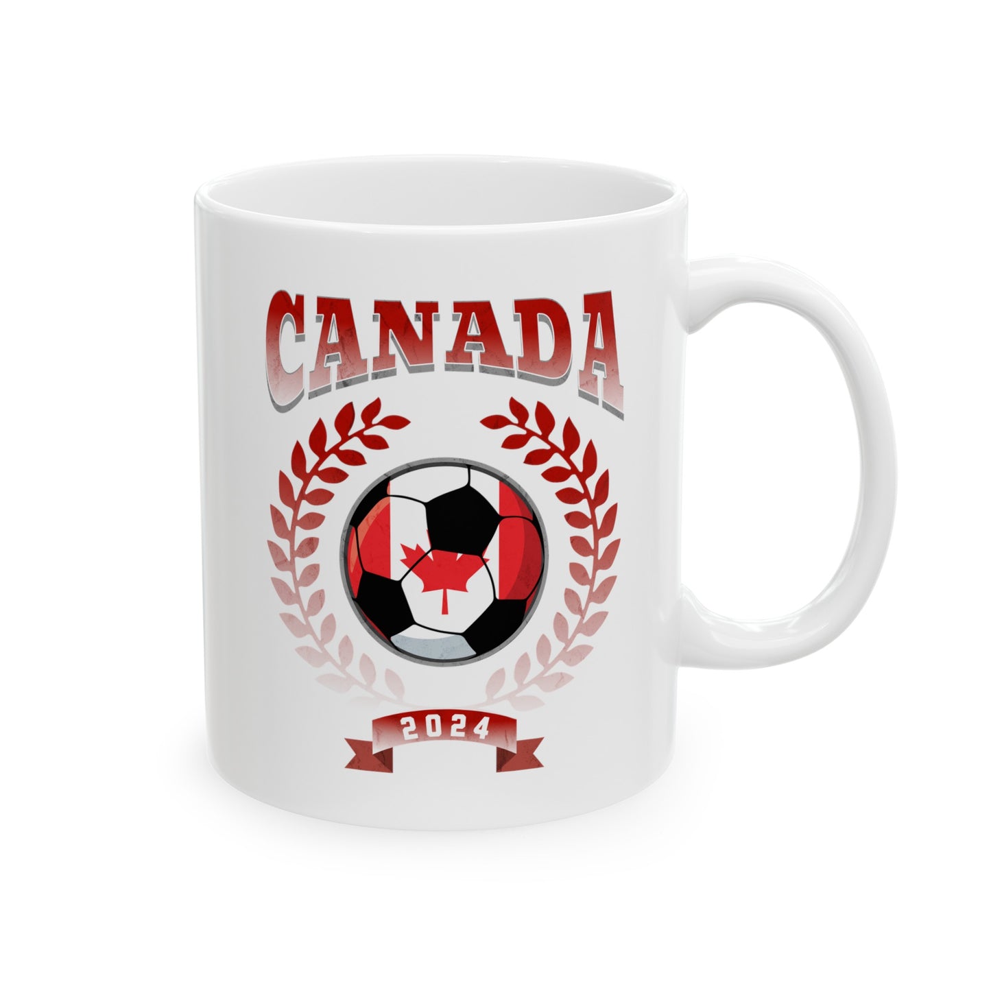 Canada 2024 Soccer Football Championship Games Canadian Team Ceramic Mug 11oz, 15oz Cup