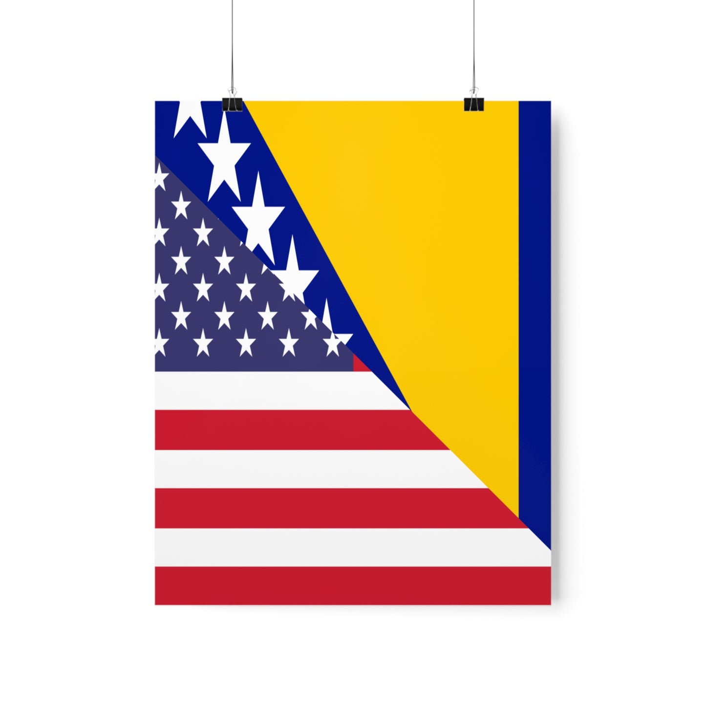 Bosnia Herzegovina American Flag Premium Matte Poster