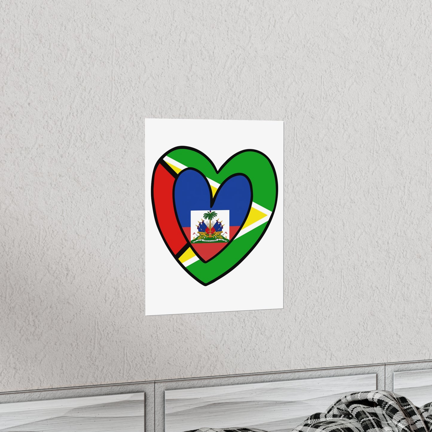 Guyanese Haitian Flag Inner Heart Guyana Haiti  Premium Matte Poster