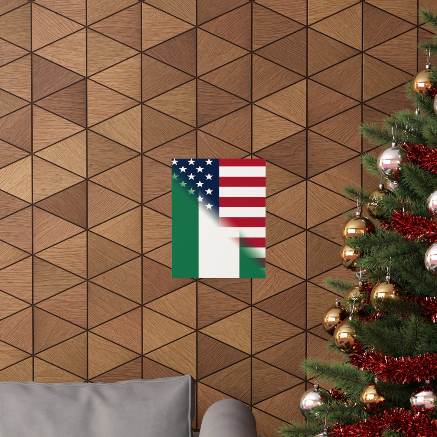 Nigerian American Flag Half Naija USA African Premium Matte Poster