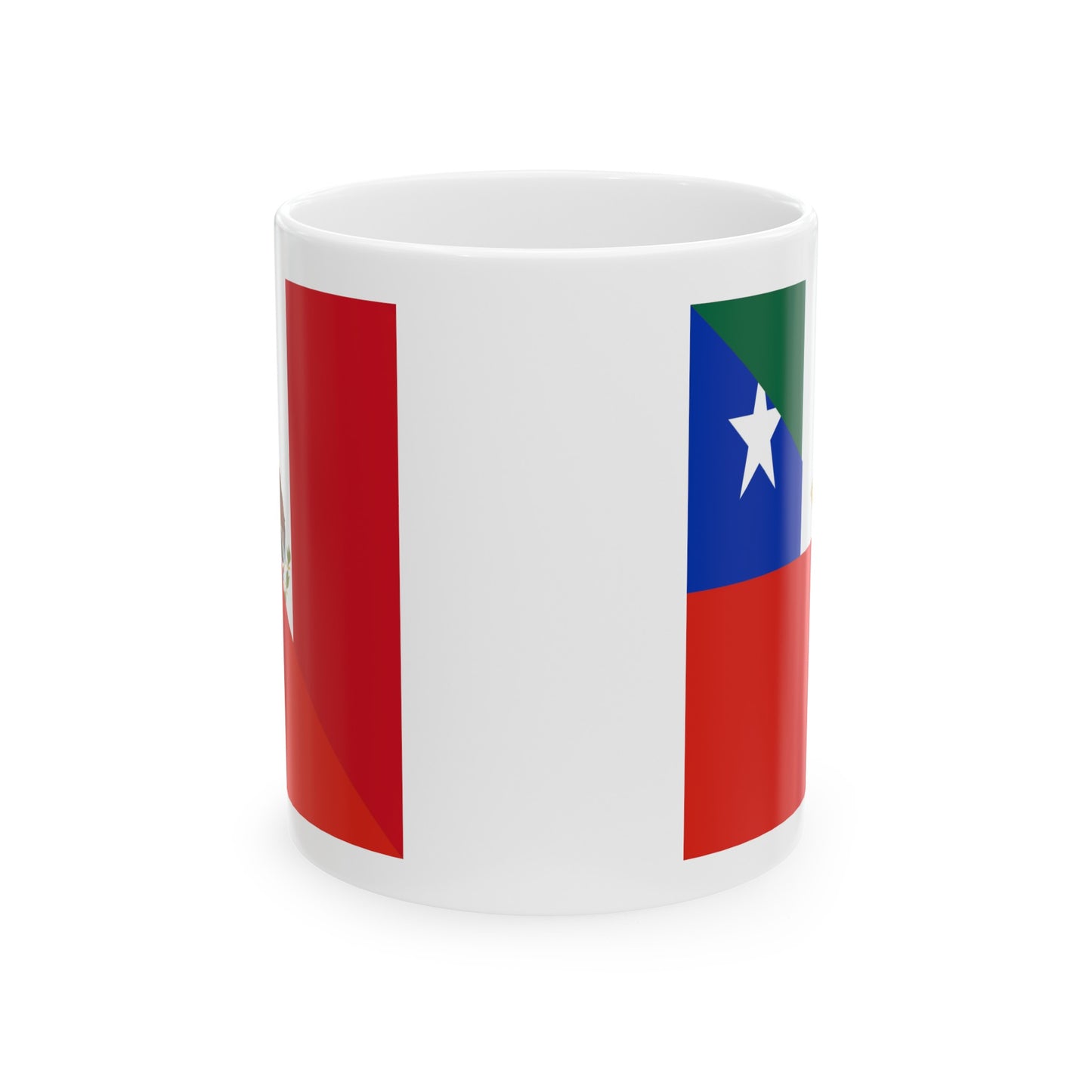 Mexican Texan Flag Half Mexico Texas Ceramic Mug 11oz, 15oz Cup