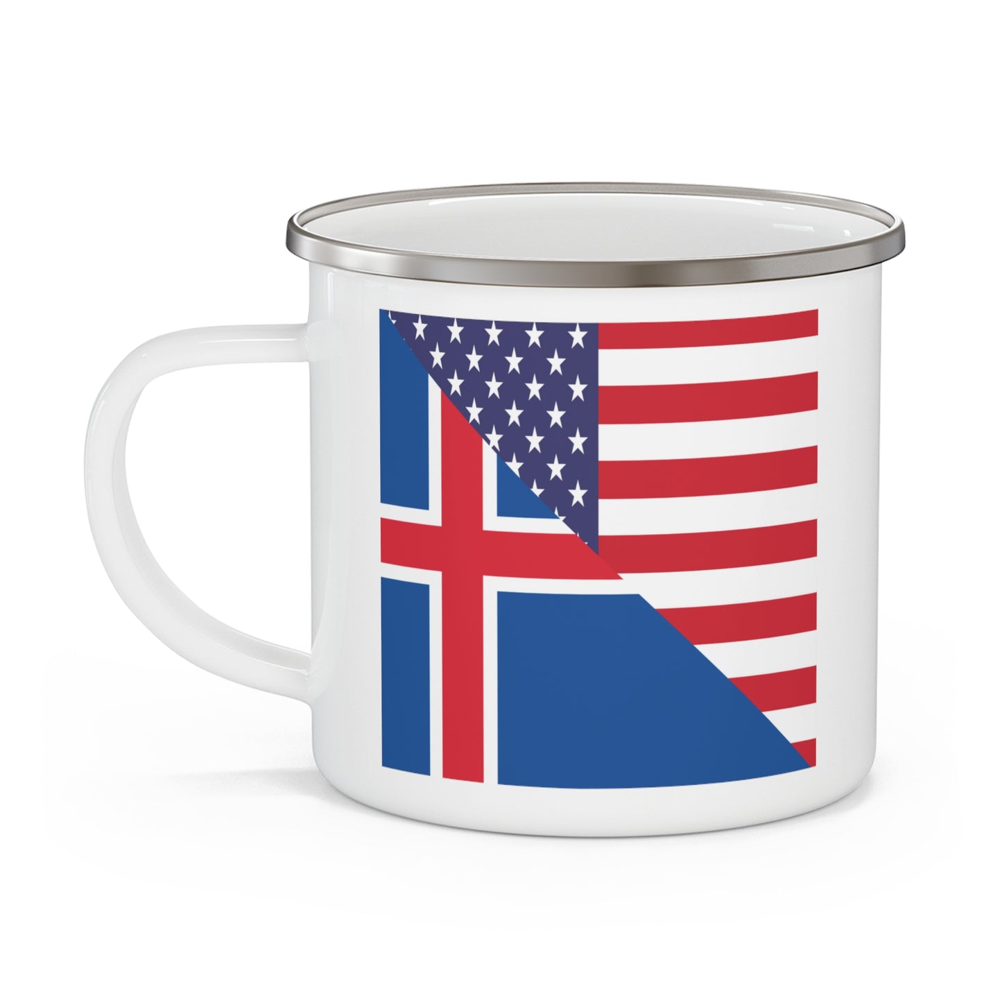 Iceland American Flag Icelander USA 12oz Enamel Mug