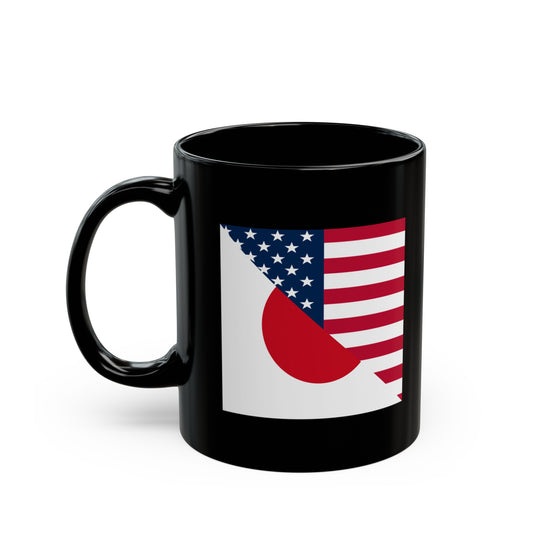 Japan American Flag Japanese USA Black Mug (11oz, 15oz)