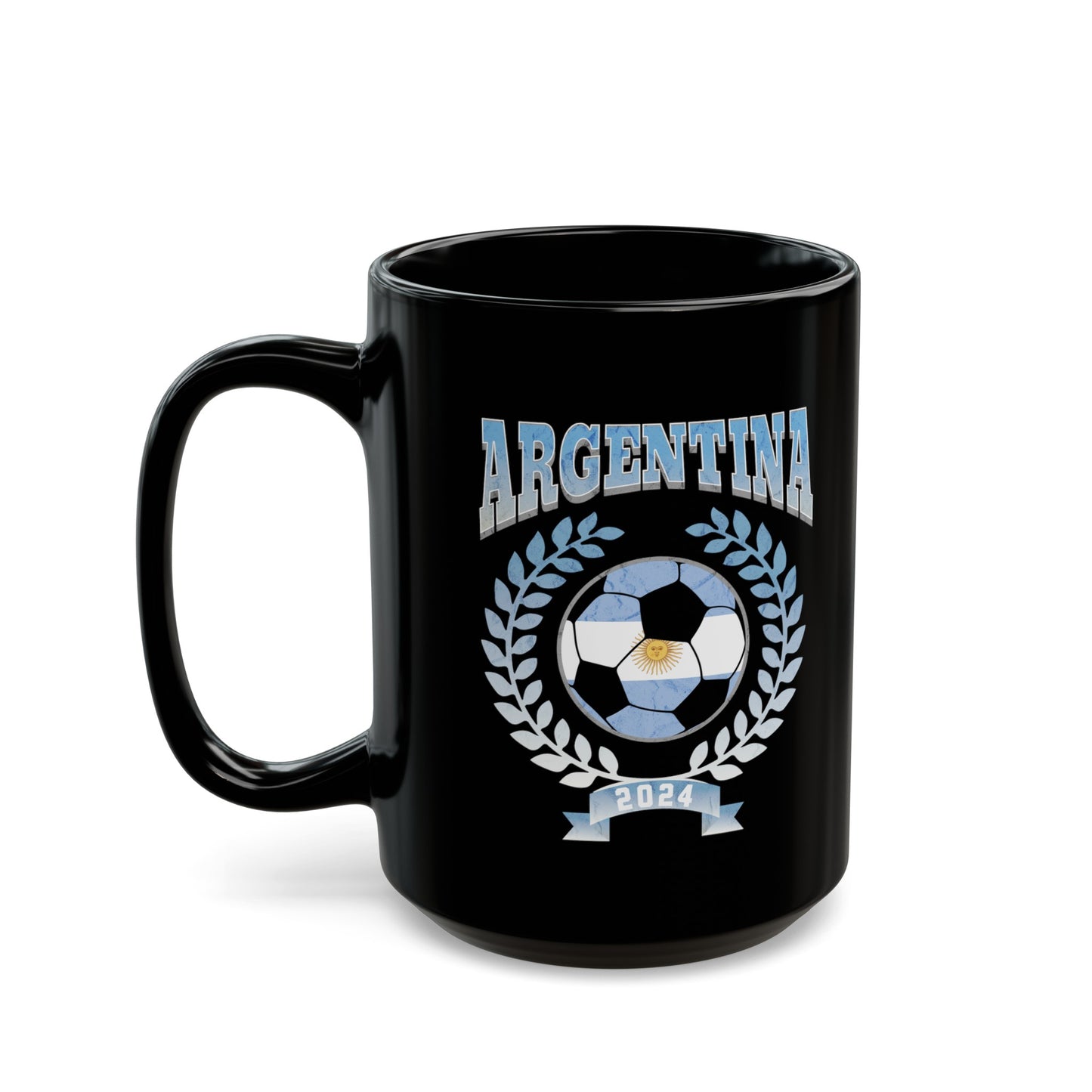 Argentina 2024 Soccer Football Championship Games Argentinian Team Black Mug (11oz, 15oz)