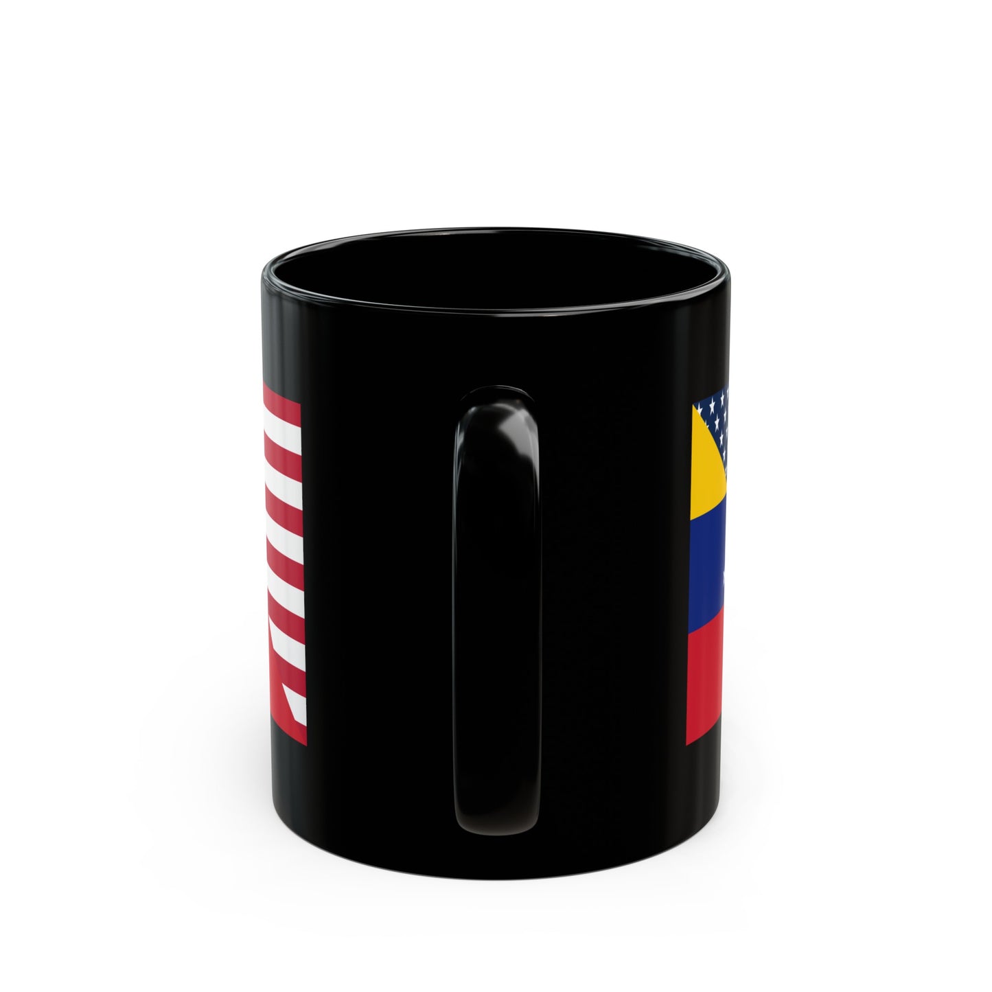 Venezuela American Flag Half Venezuelan USA Black Mug (11oz, 15oz)