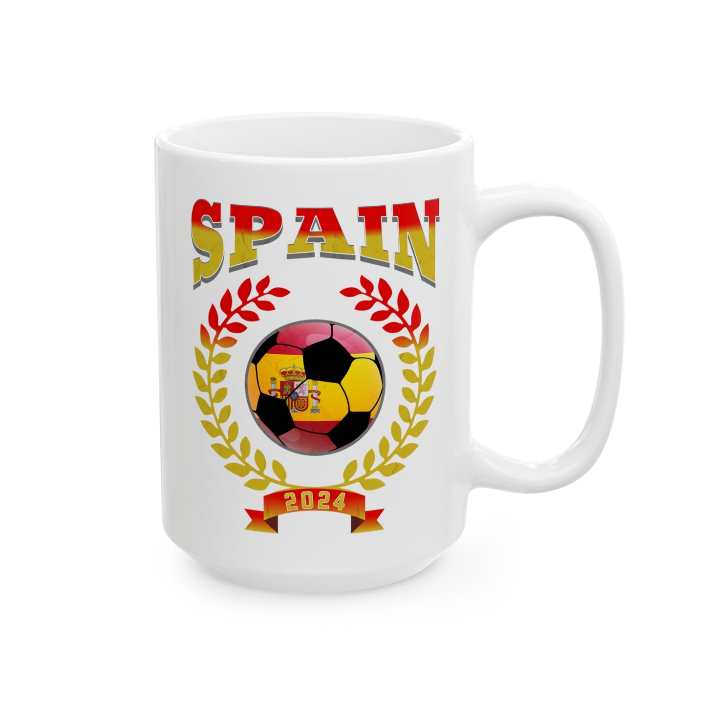 Spain 2024 Soccer Football Championship Games Spanish Team Ceramic Mug 11oz, 15oz Cup