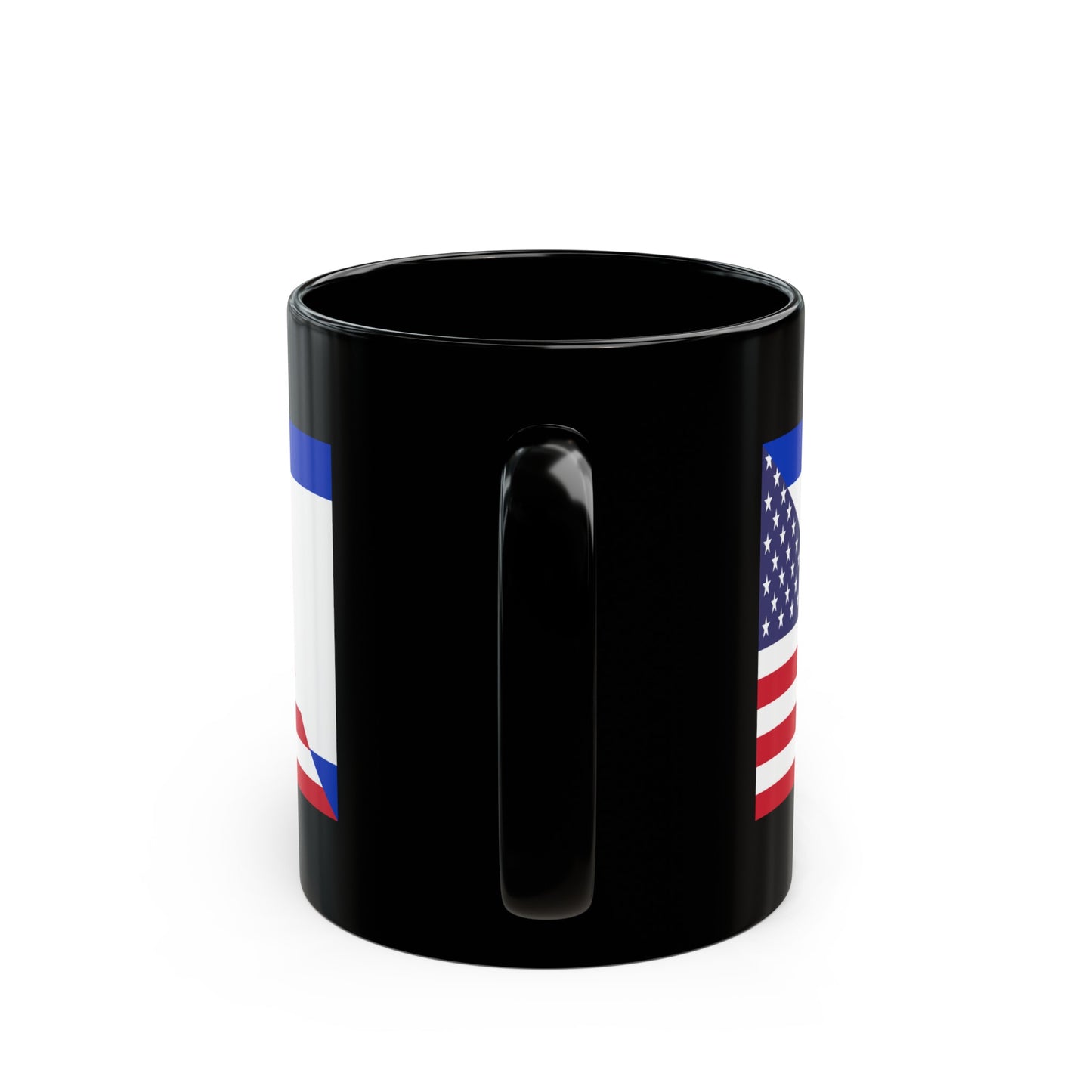 Israel American Flag Half Israeli USA Black Mug (11oz, 15oz)