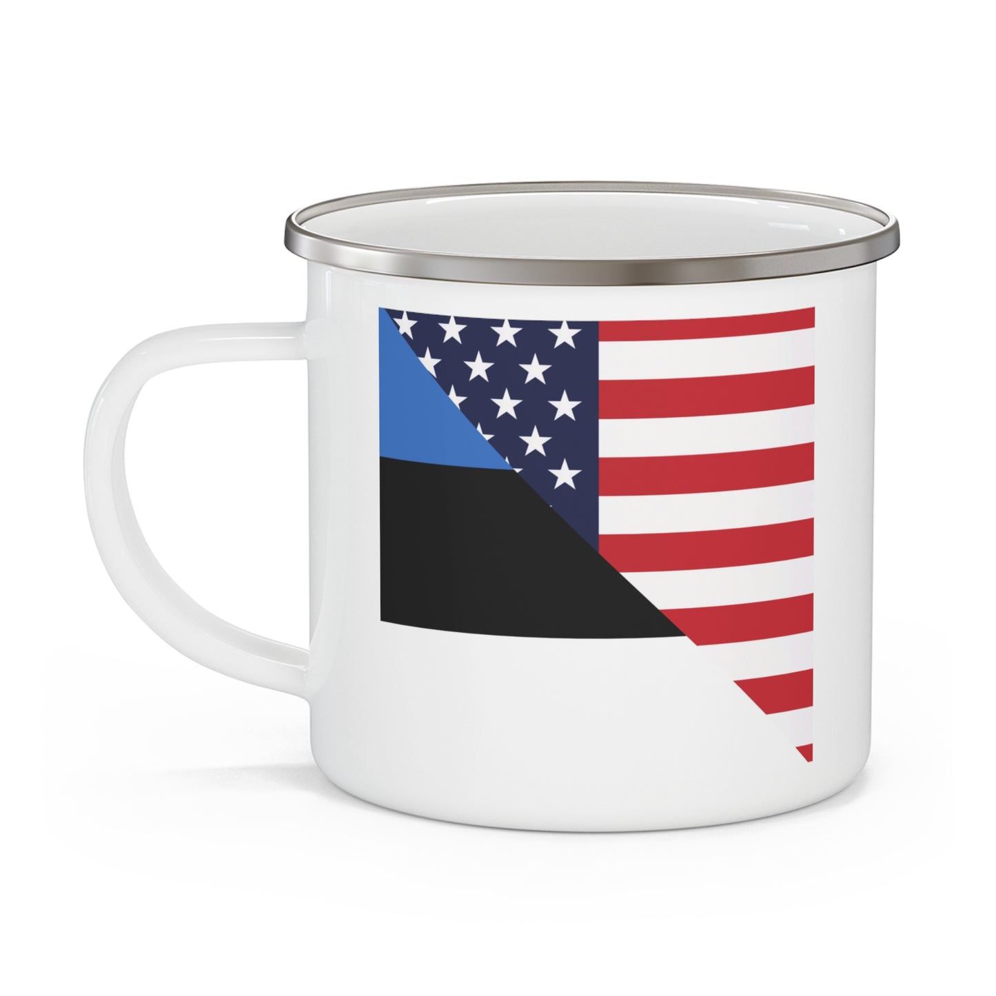 Estonian American Flag Estonia USA 12oz Enamel Mug