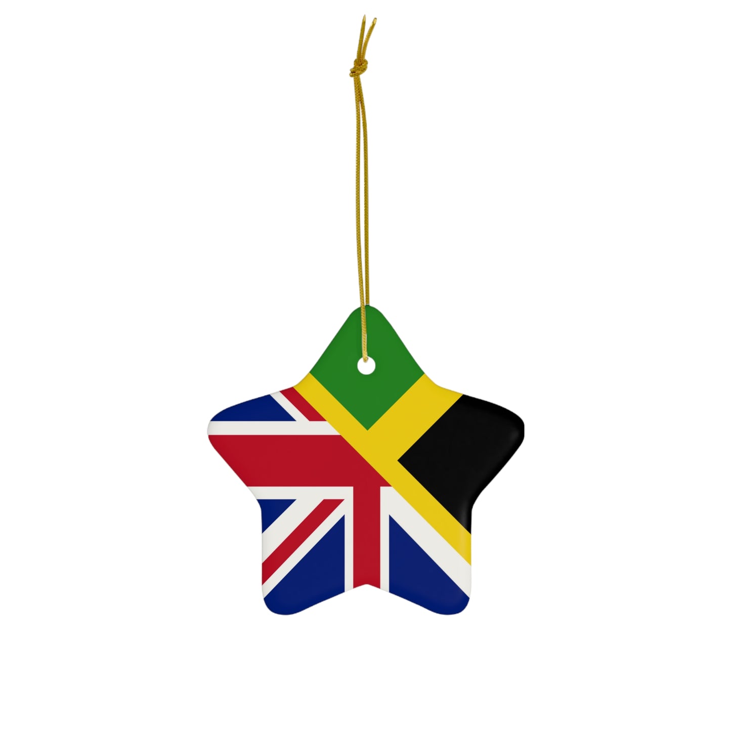 English Jamaican Flag | Half Jamaica England Flag Ceramic Ornament | Christmas Tree Ornaments