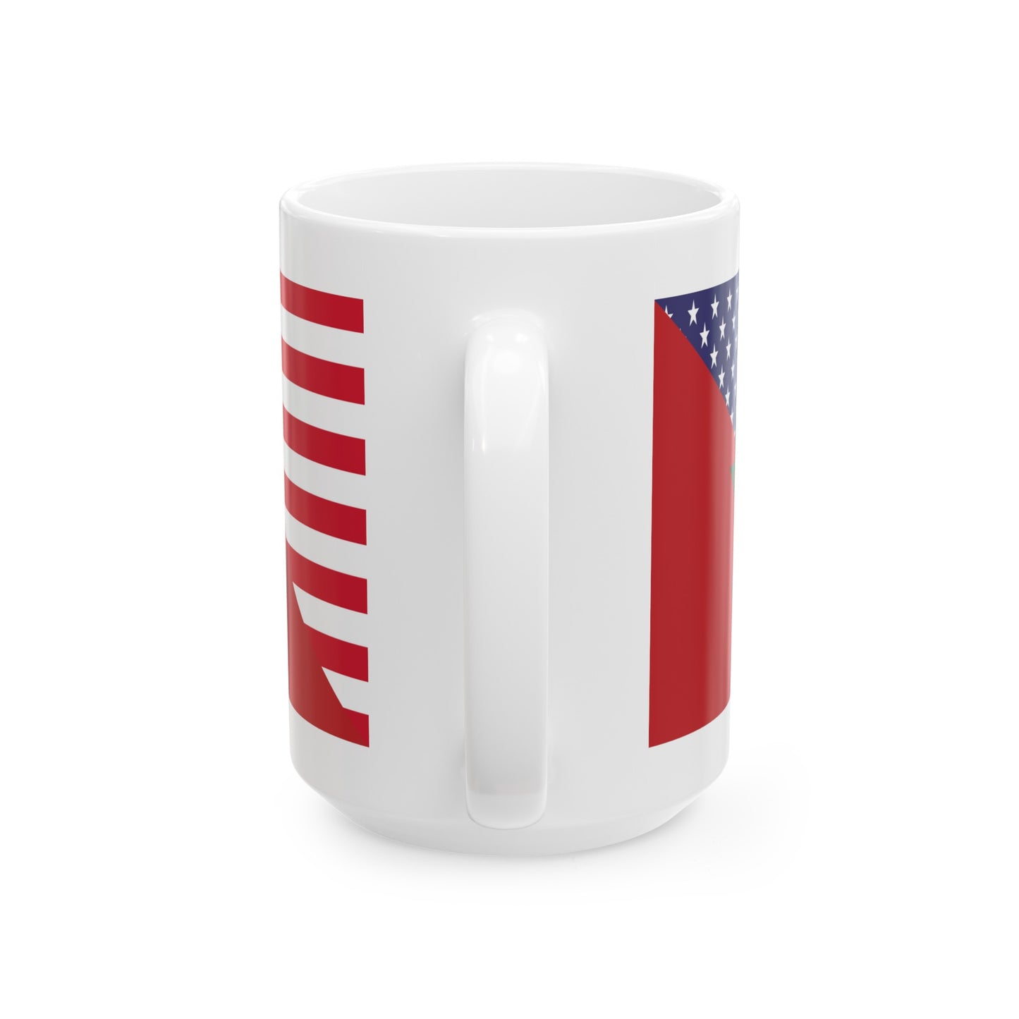 Moroccan American Flag Morocco USA Ceramic Mug 11oz, 15oz Cup