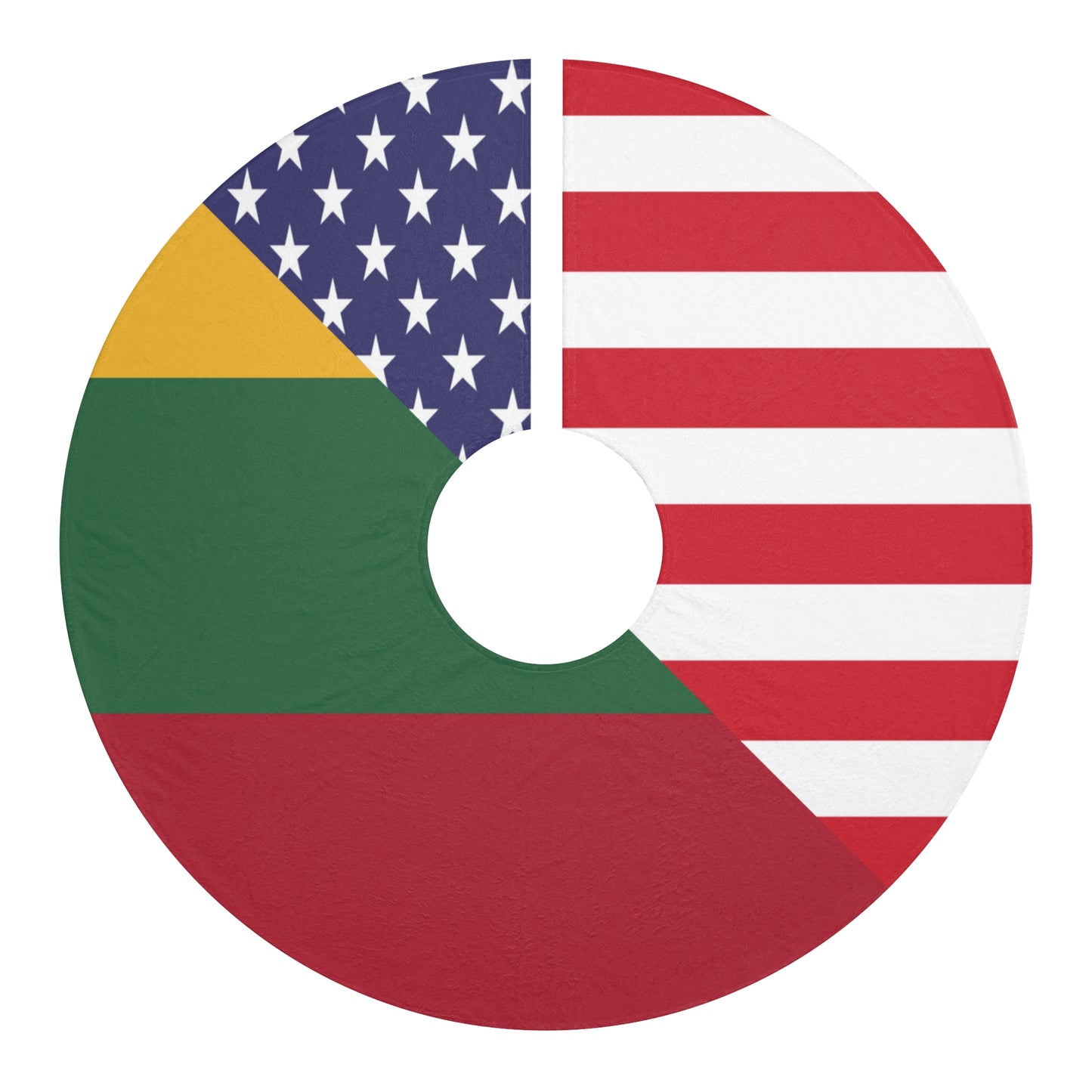 Lithuanian American Flag Lithuania USA Christmas Tree Skirt