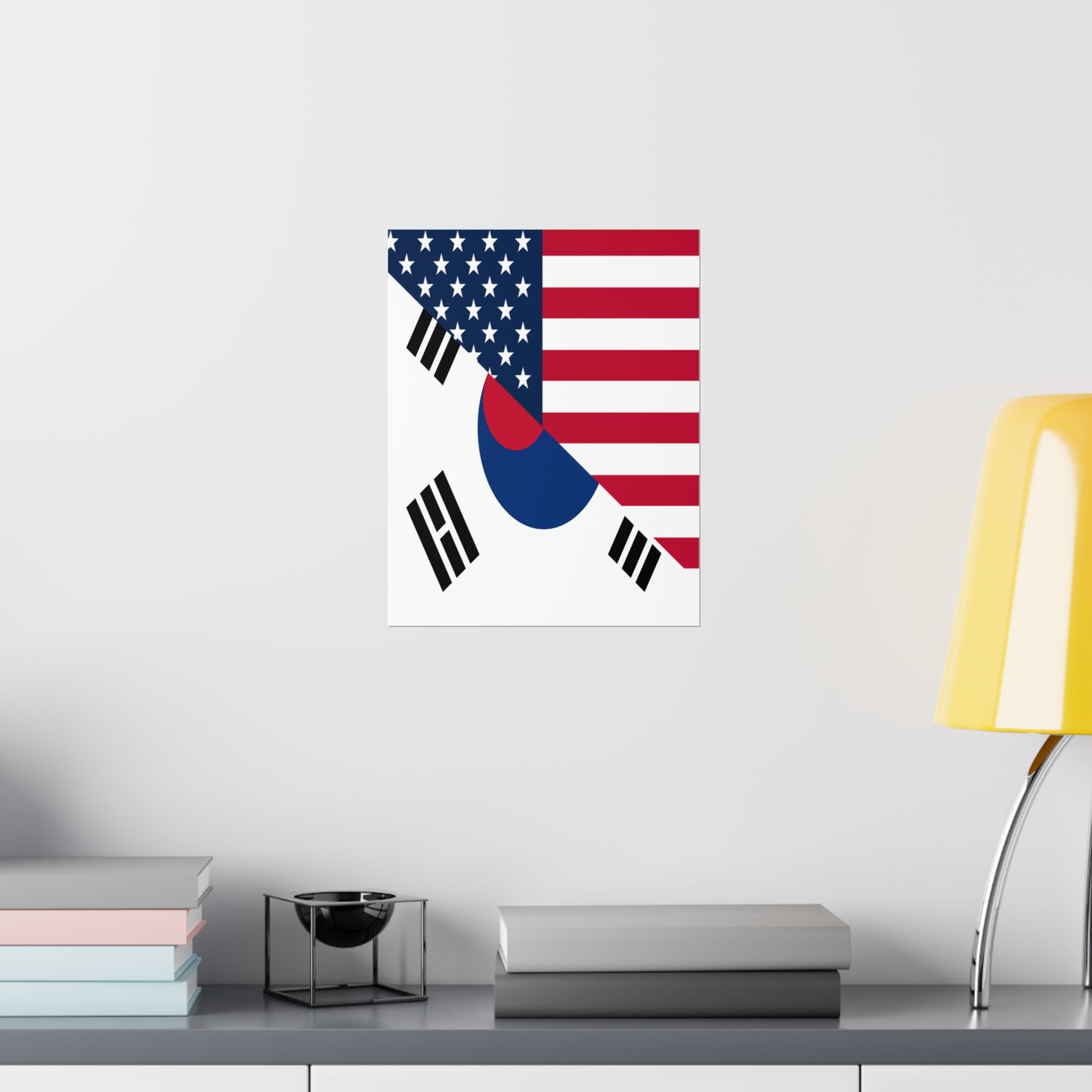 South Korean American Flag Half South Korea USA Premium Matte Poster