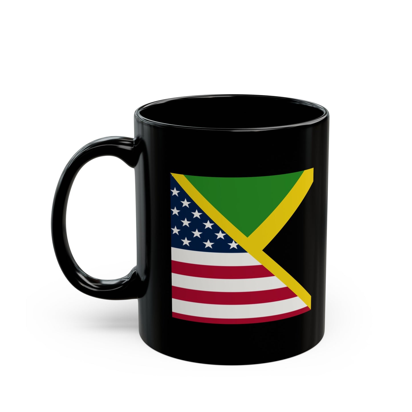 Jamaican American Flag Jamaica USA Black Mug (11oz, 15oz)