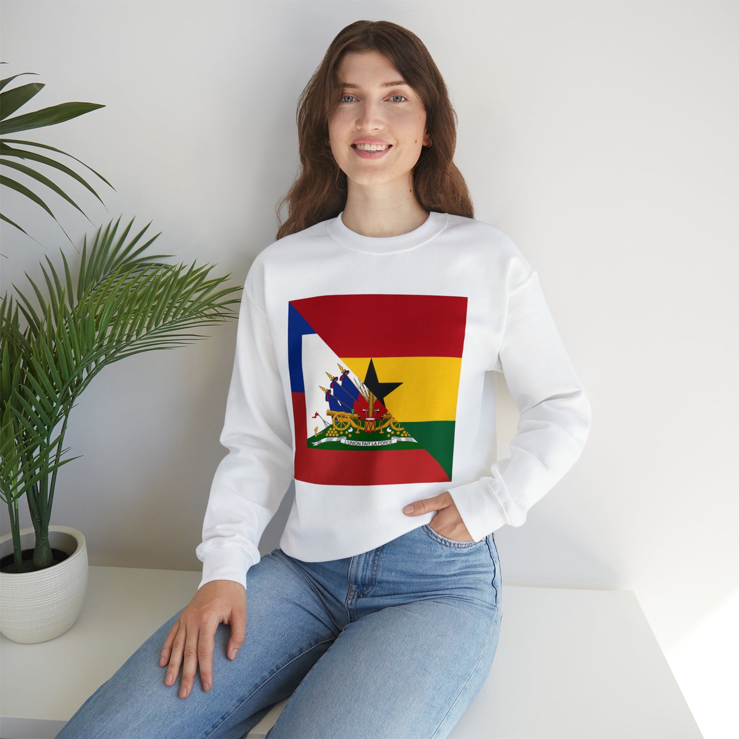 Haitian Ghanaian Flag | Half Haiti Ghana Unisex Sweatshirt