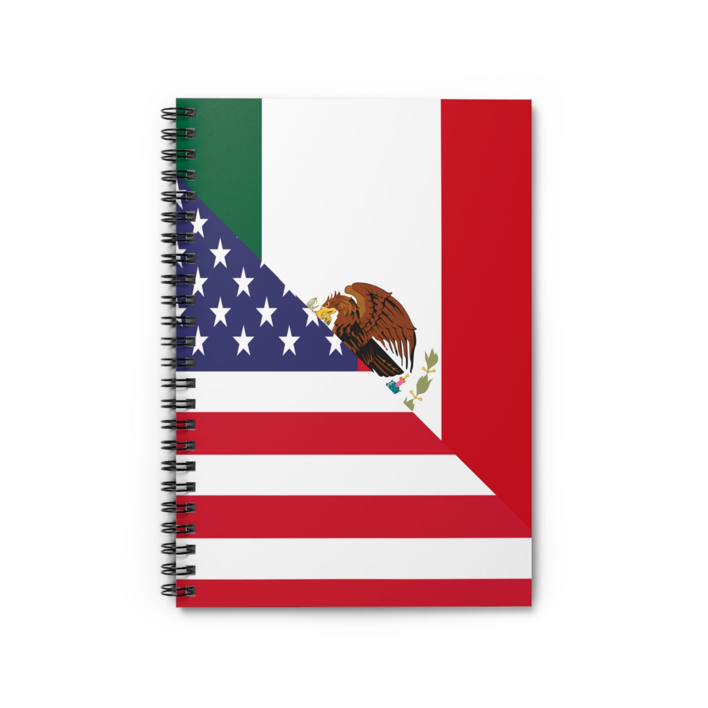 Mexican American Flag Spiral Notebook - Ruled Line