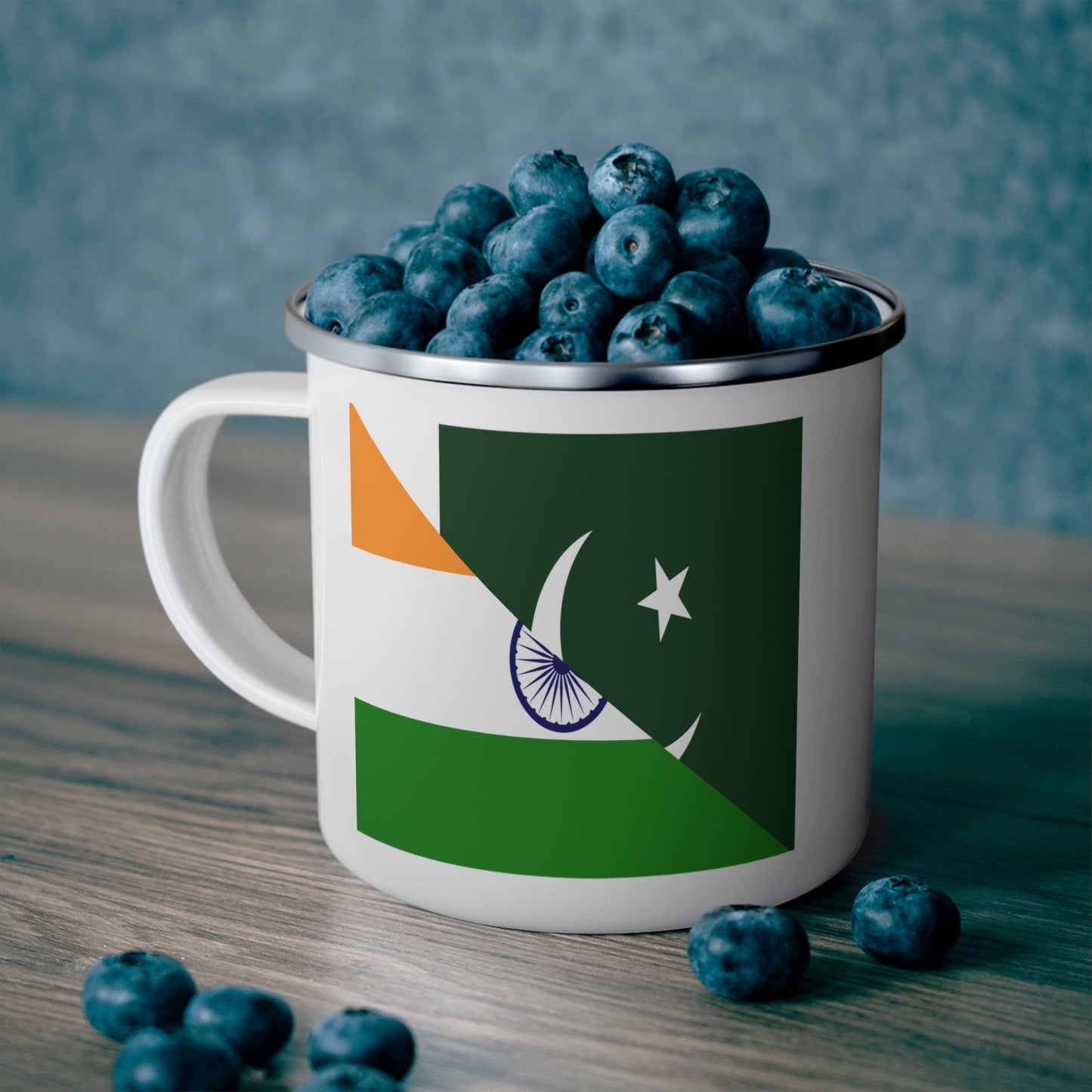 Pakistani Indian Flag Pakistan India 12oz Enamel Mug