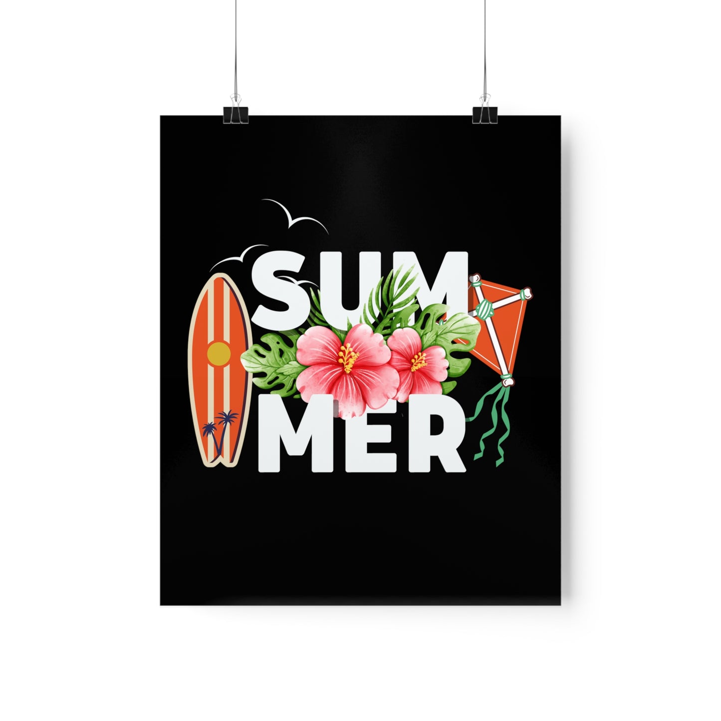 Summer Surfboard and Kite 2 Premium Matte Poster