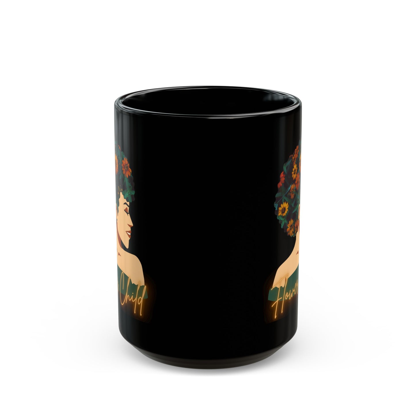 Flower Child White Black Mug (11oz, 15oz)