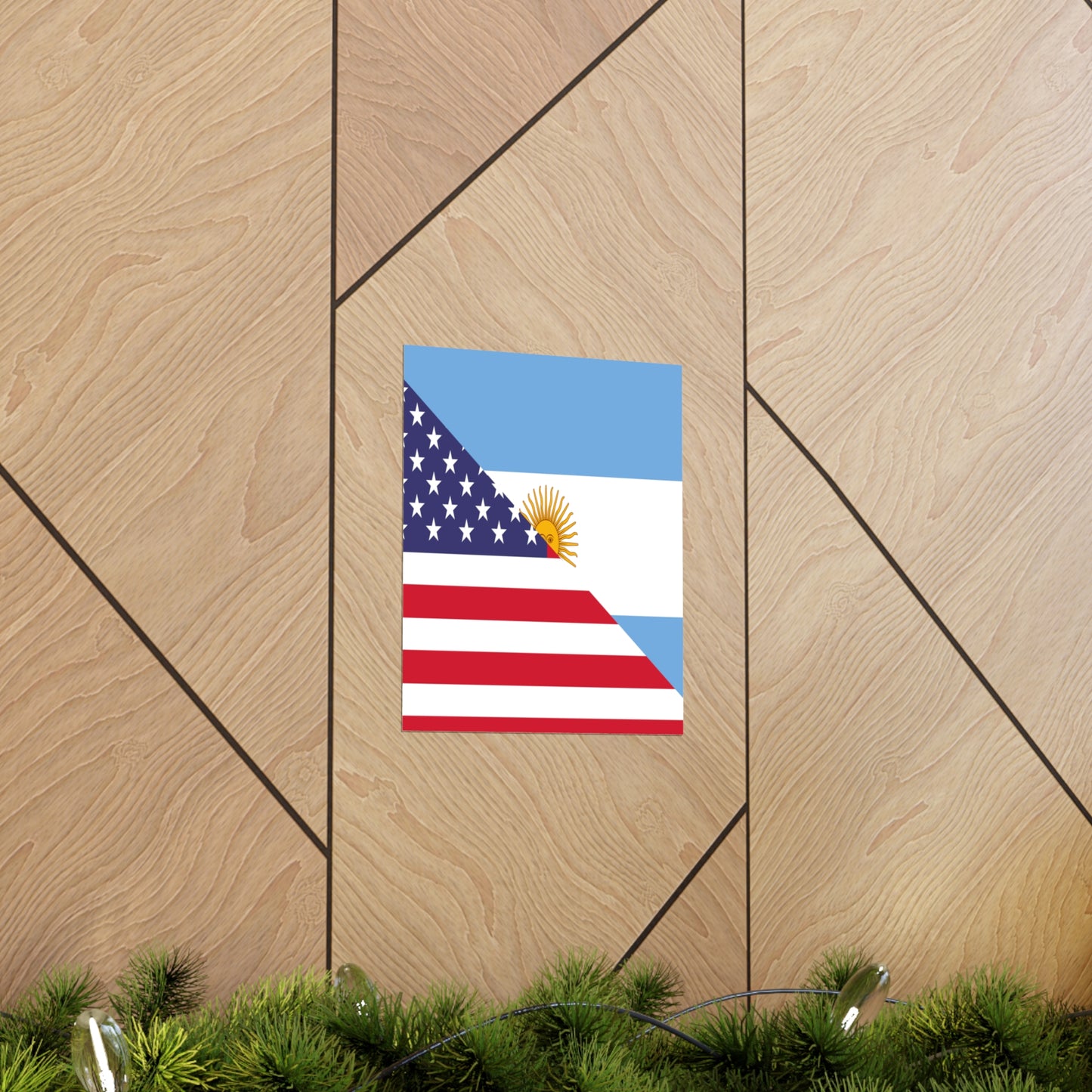 Argentina American Flag Argentinian USA Half Premium Matte Poster