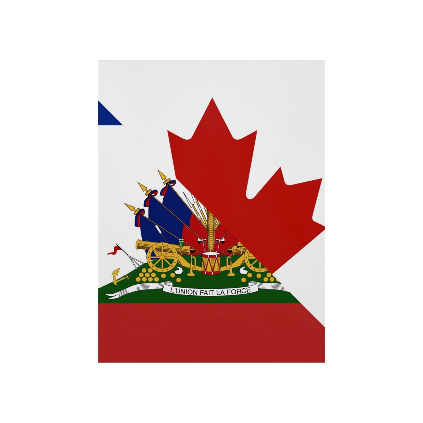 Haitian Canadian Flag | Half Haiti Canada Canadien Premium Matte Poster