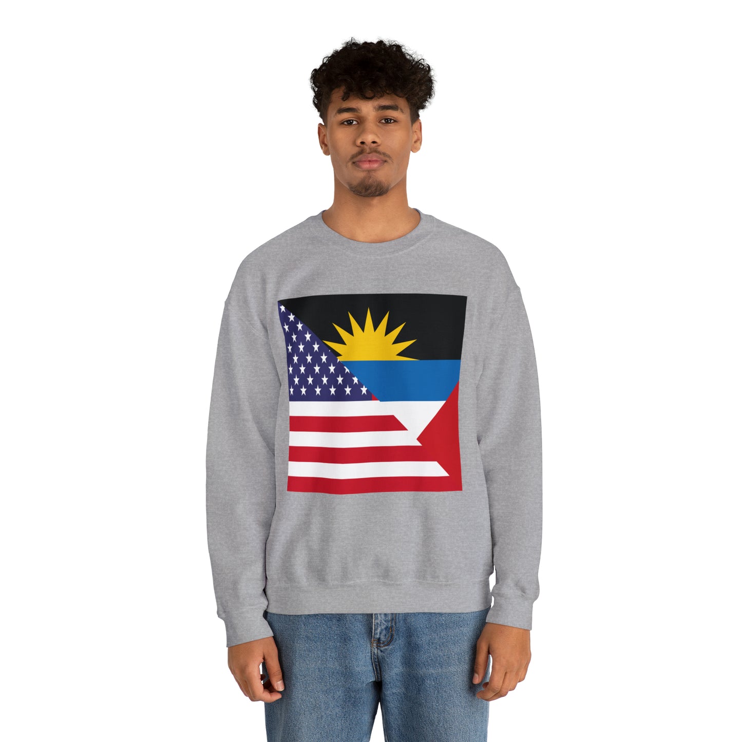 Antigua and Barbuda American Flag Antiguan USA Unisex Sweatshirt