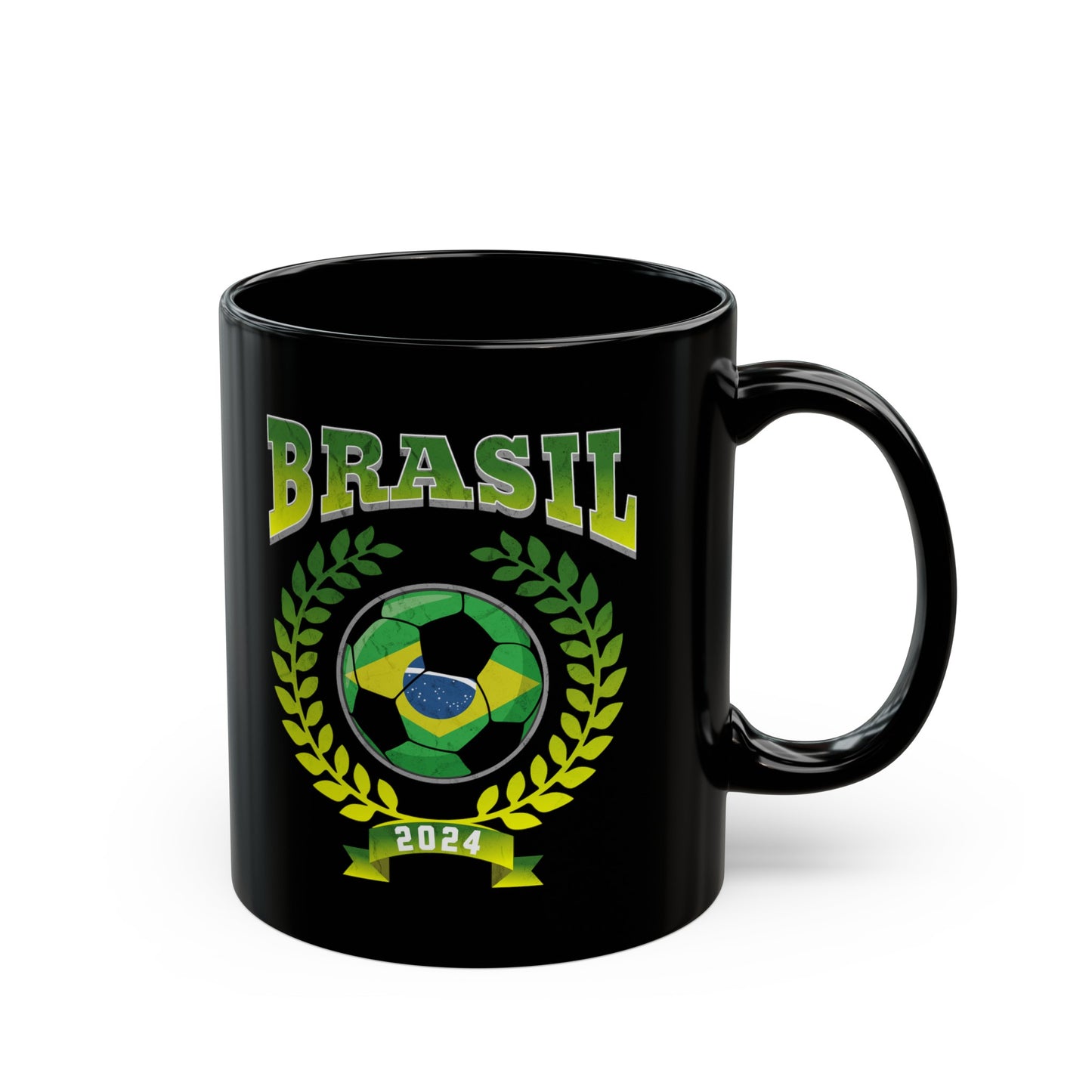 Brasil 2024 Soccer Football Championship Games Brazil Team Black Mug (11oz, 15oz)