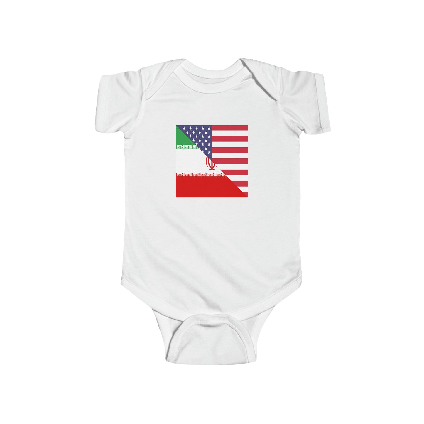 Iranian American Flag Baby Bodysuit | Unisex Iran USA Newborn Boy Girl