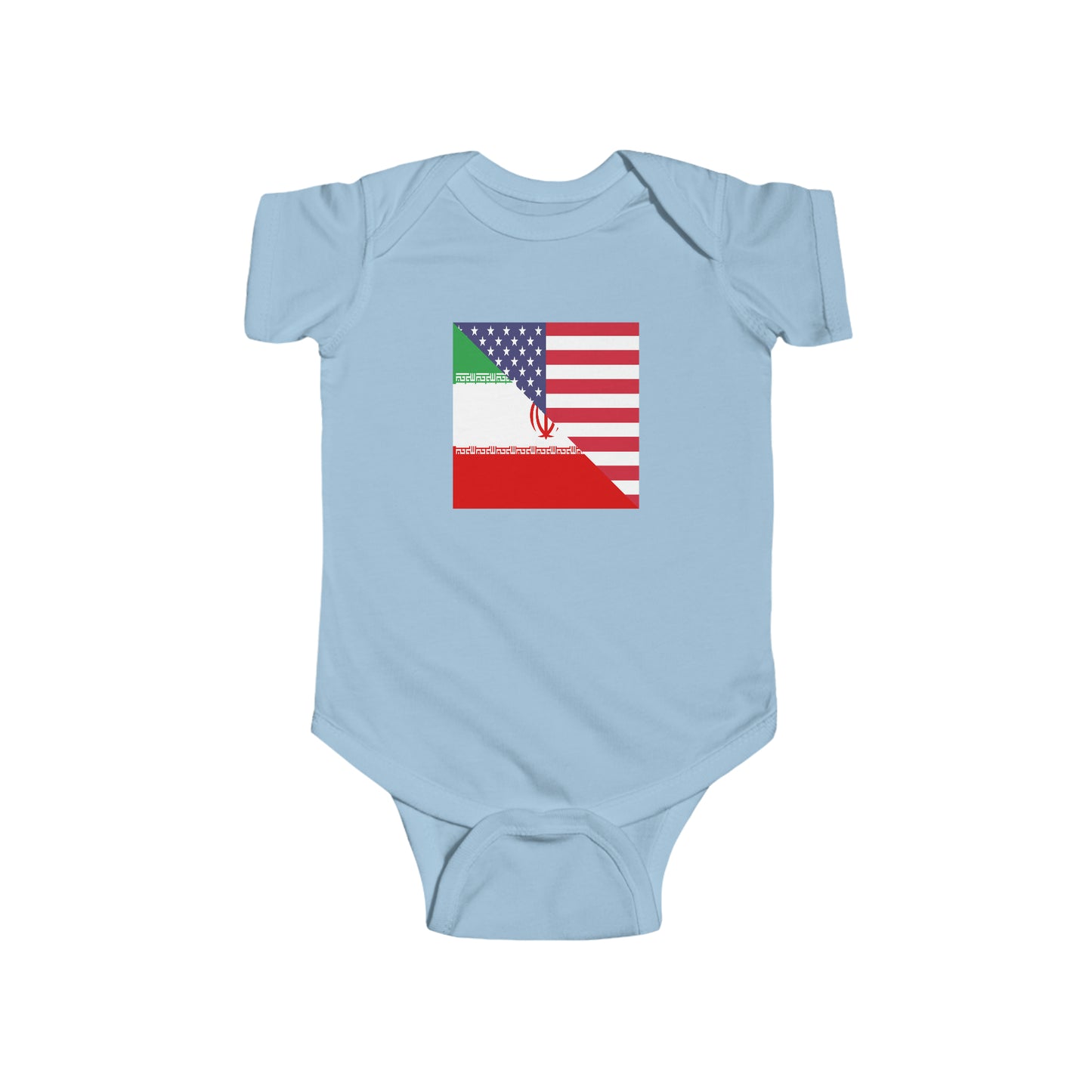 Iranian American Flag Baby Bodysuit | Unisex Iran USA Newborn Boy Girl