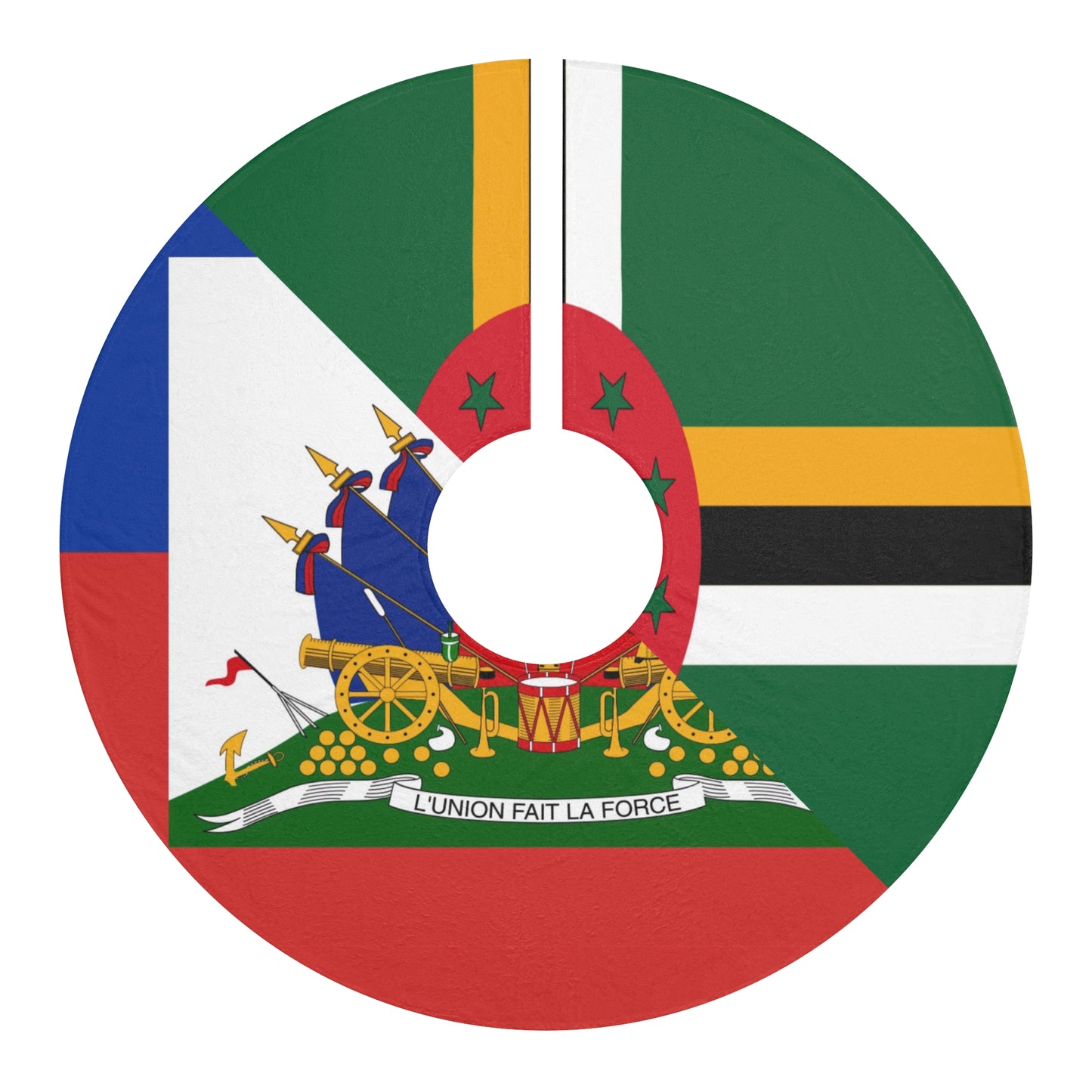 Dominica Haiti Flag Dominican Haitian Christmas Tree Skirt