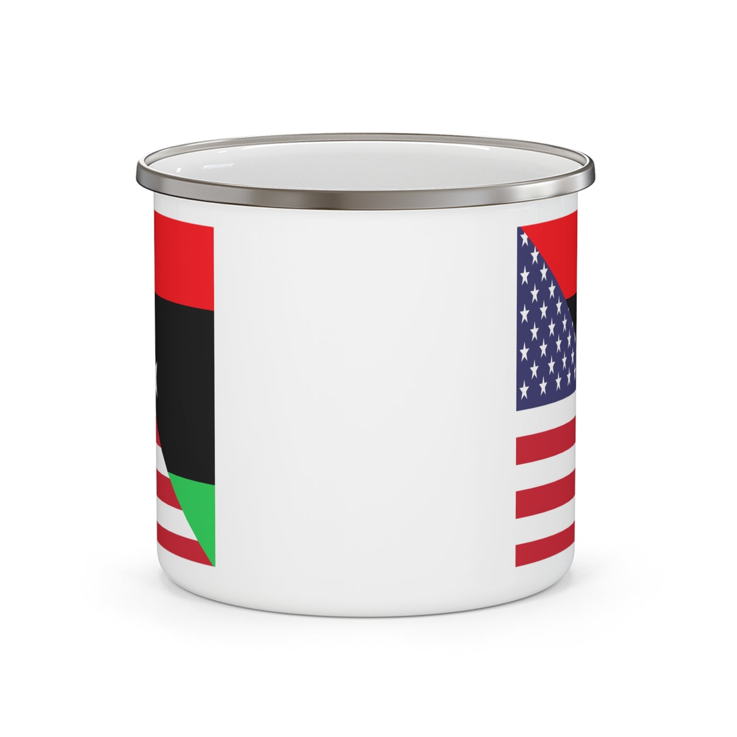 Libya American Flag Libyan USA 12oz Enamel Mug