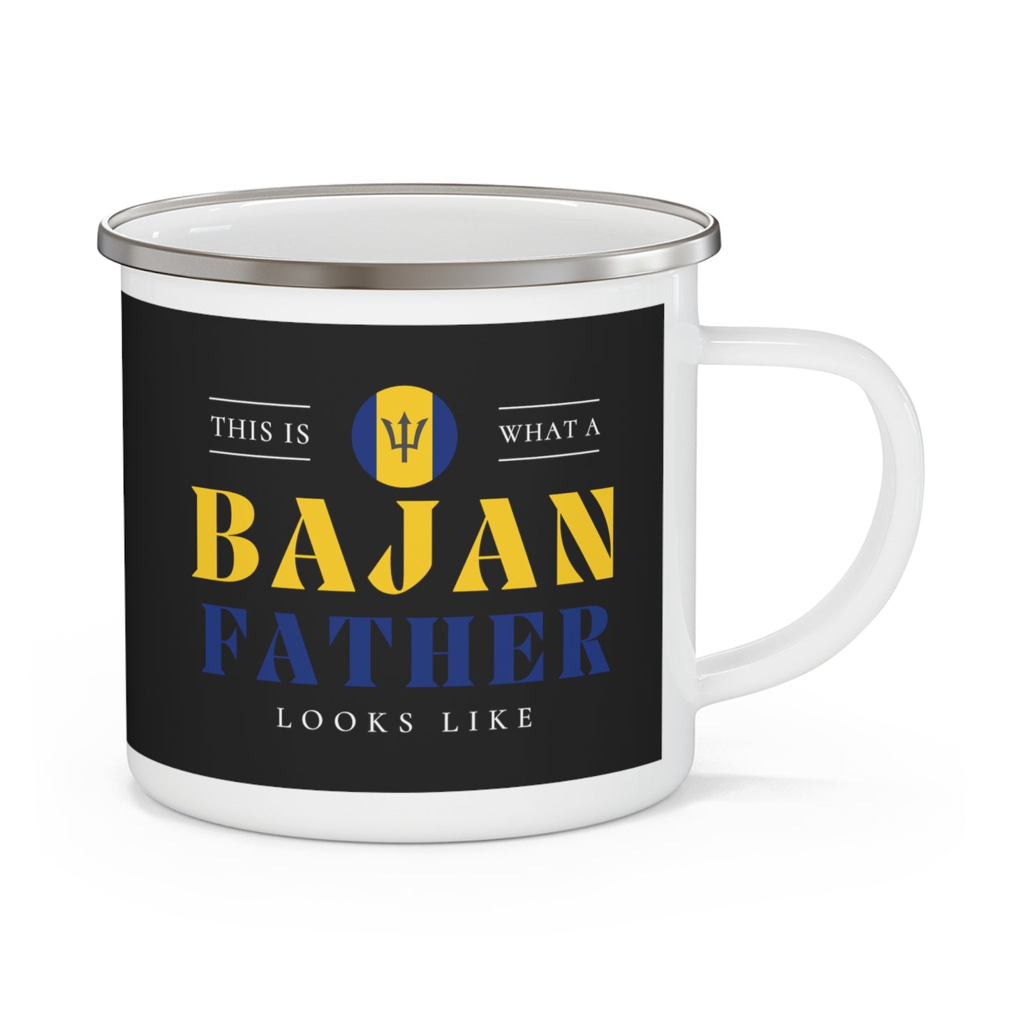 Bajan Father Looks Like Barbados Dad 12oz Enamel Mug