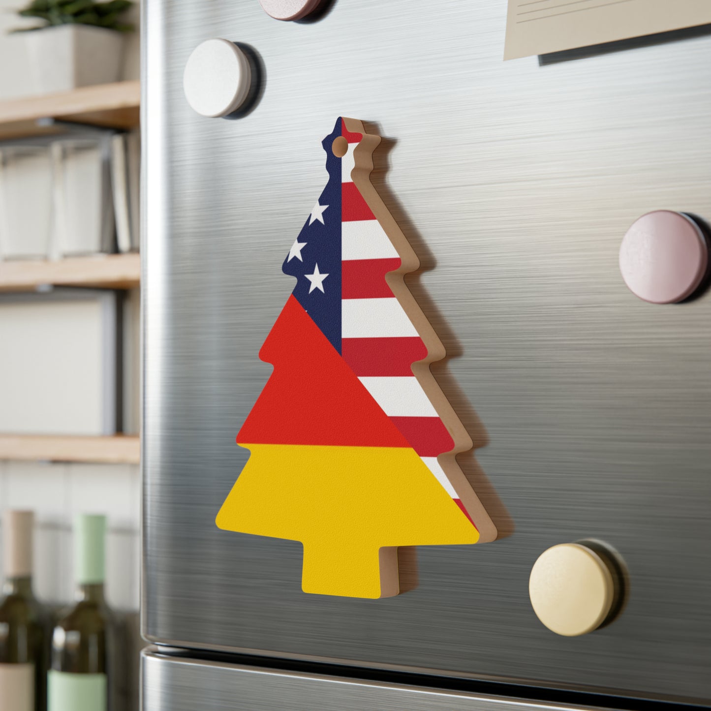 German American Flag Germany USA Wooden Ornament