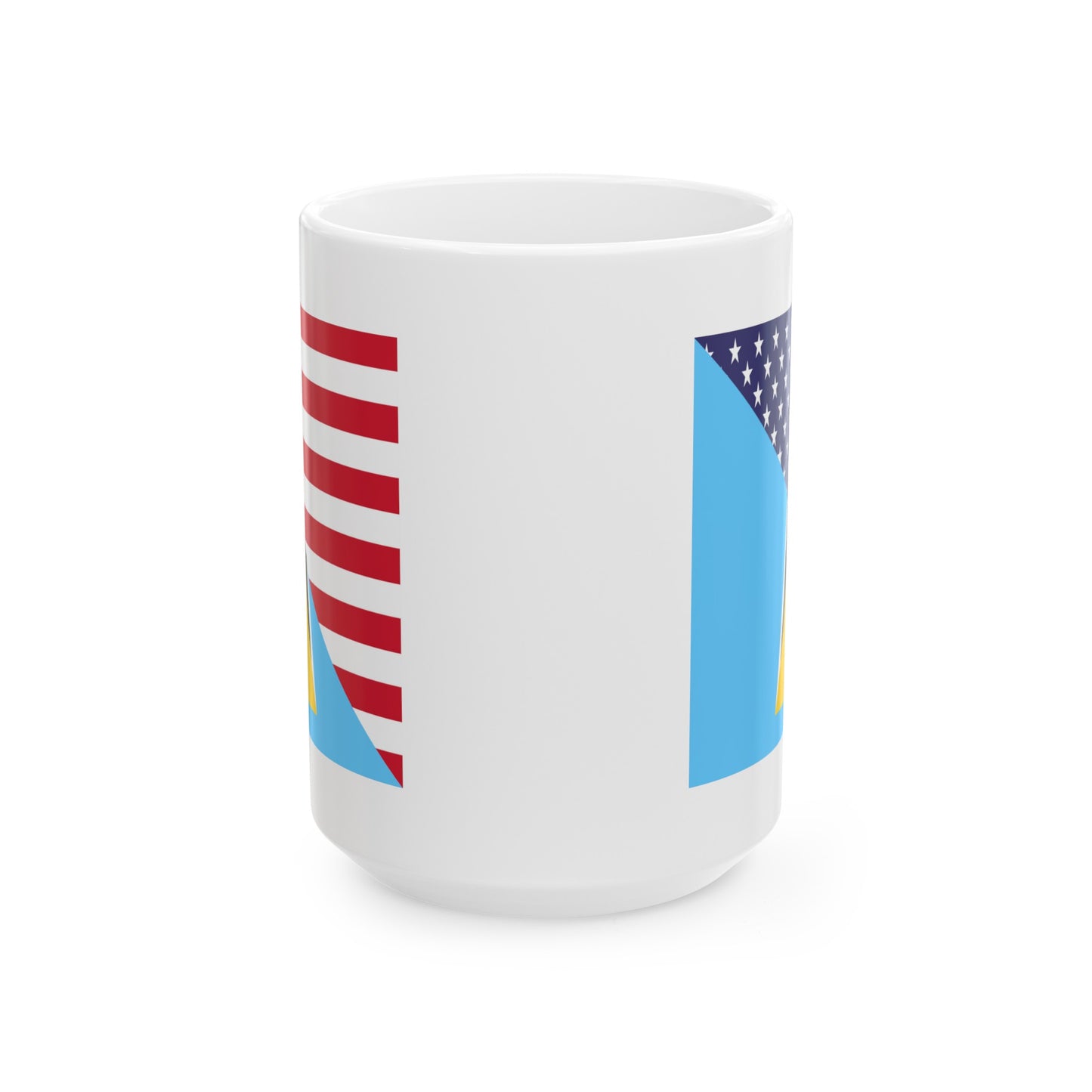 St Lucian American Flag St Lucia USA Ceramic Mug 11oz, 15oz Cup