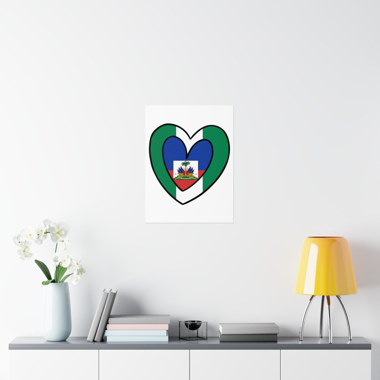 Nigerian Haitian Flag Inner Heart Nigeria Haiti  Premium Matte Poster