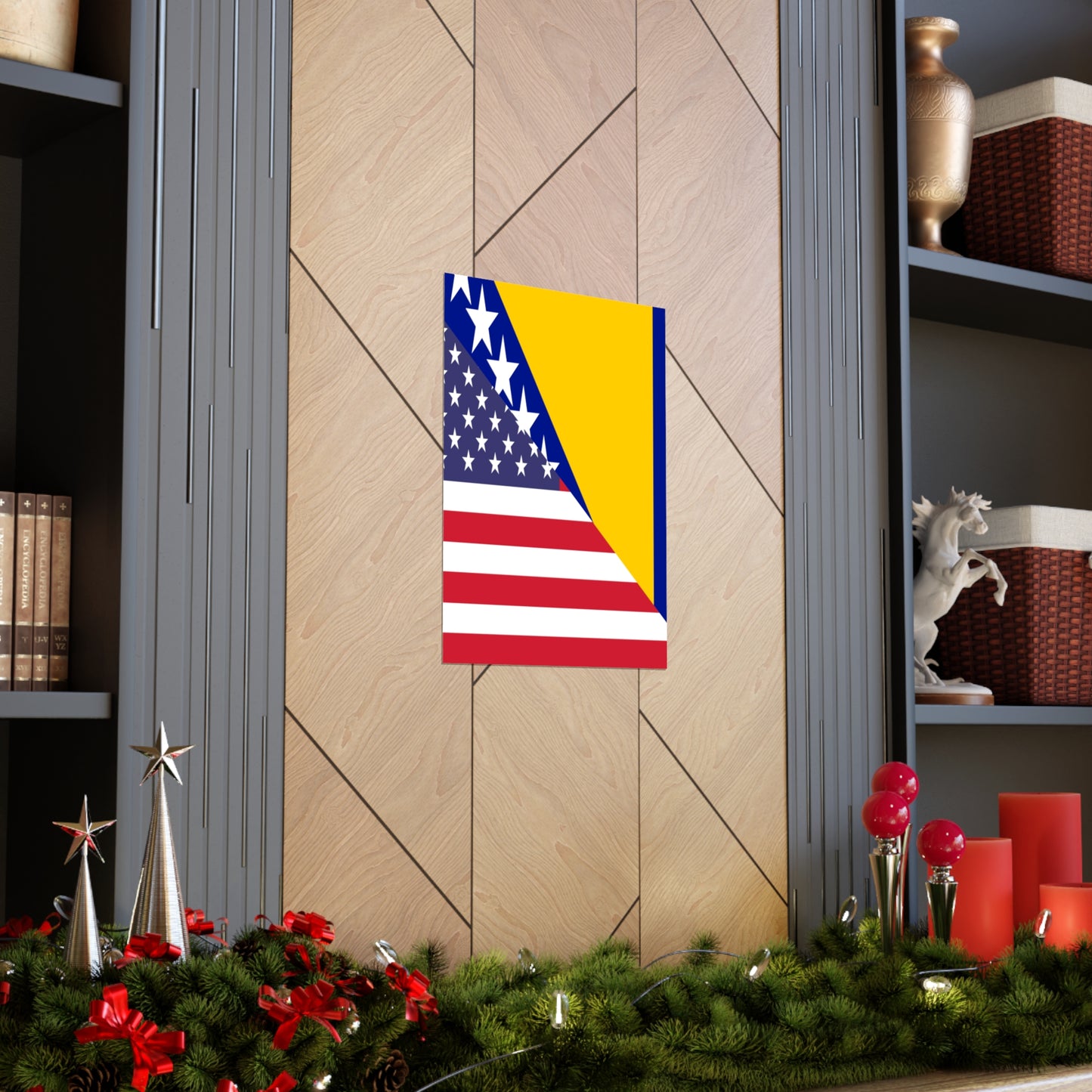 Bosnia Herzegovina American Flag Premium Matte Poster