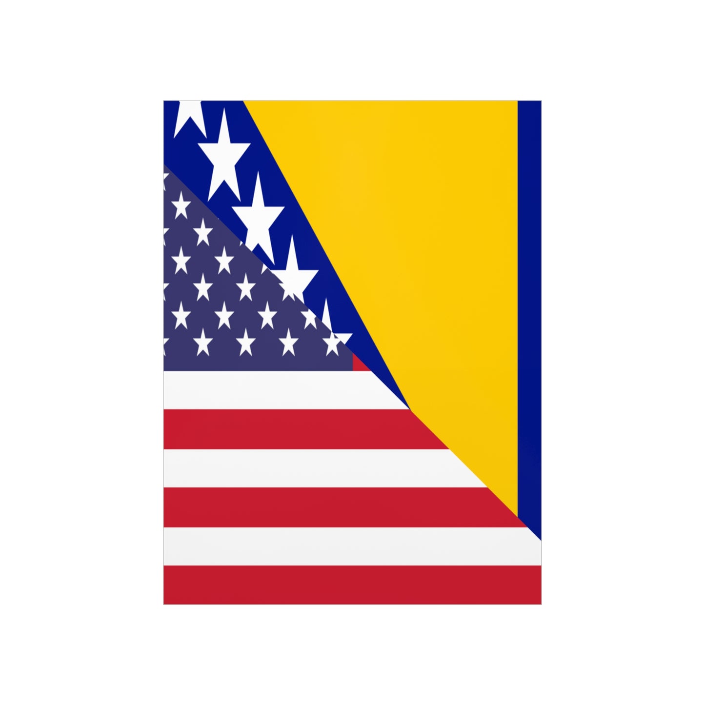 Bosnia Herzegovina American Flag Premium Matte Poster