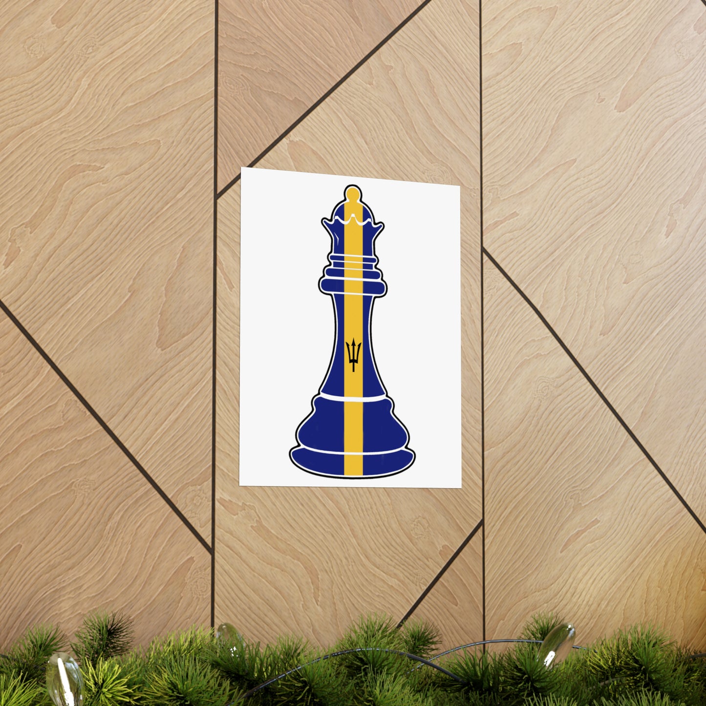 Bajan Queen Flag Chess Piece Barbados Premium Matte Poster