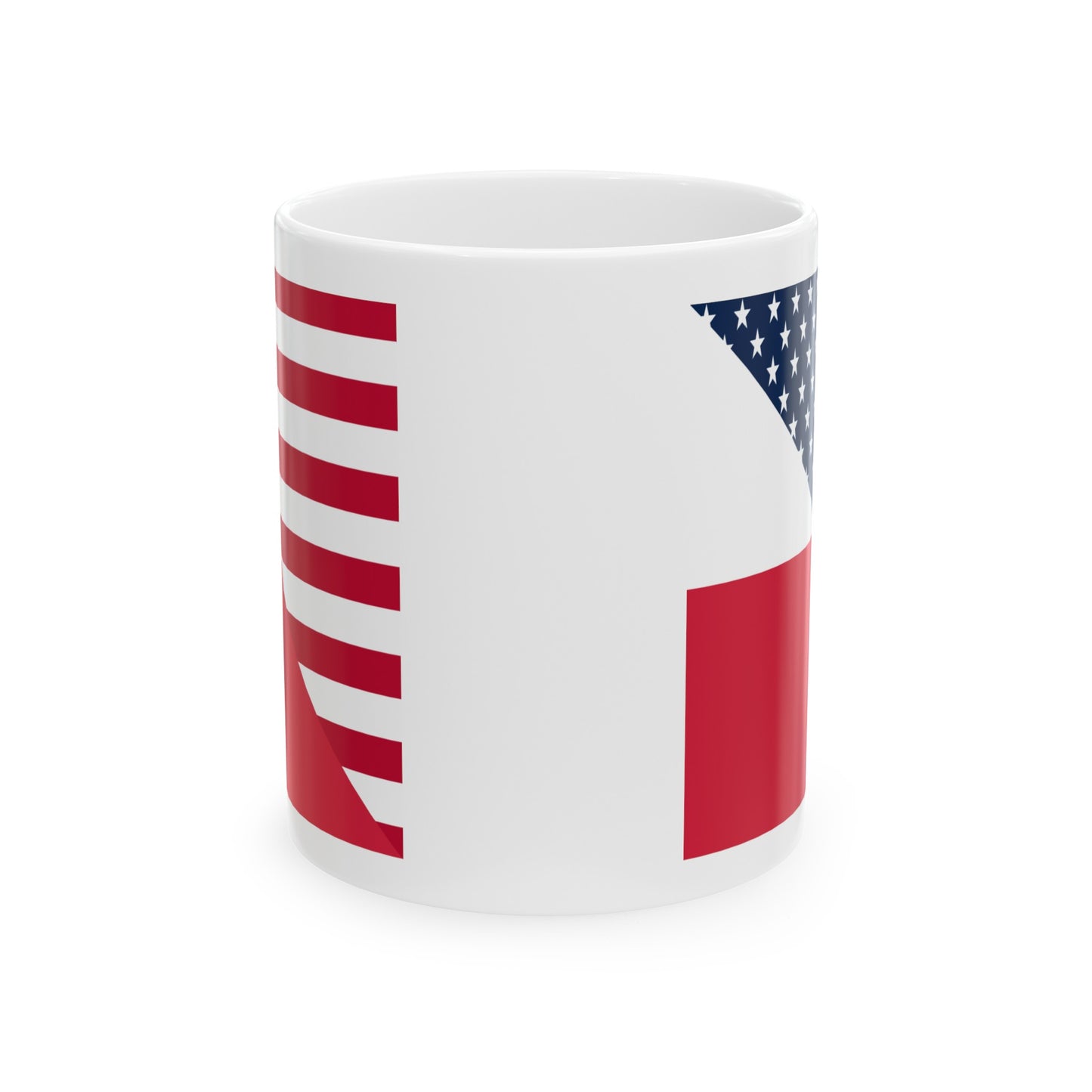 Polish American Flag Half Poland USA Ceramic Mug 11oz, 15oz Cup