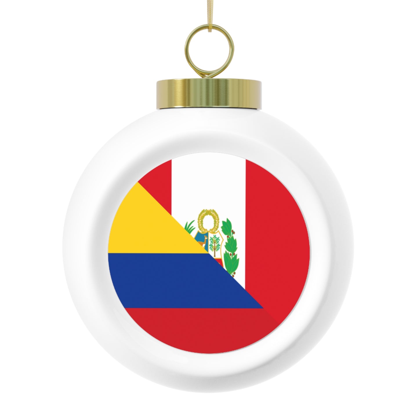 Peru Colombia Flag Peruvian Colombian Christmas Tree Ball Ornament