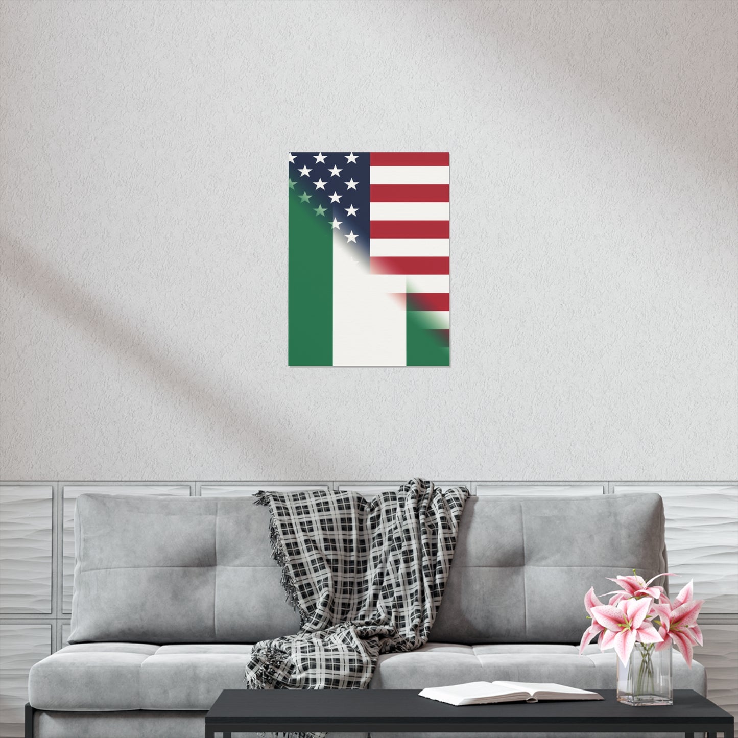 Nigerian American Flag Half Naija USA African Premium Matte Poster