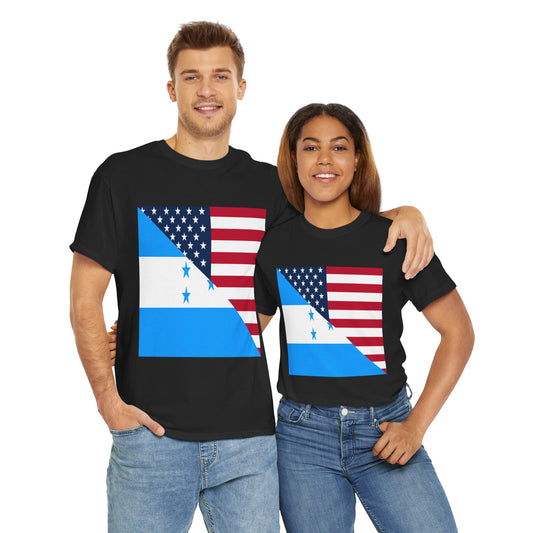 Honduras American Flag Half Honduran USA T-Shirt | Unisex Tee Shirt