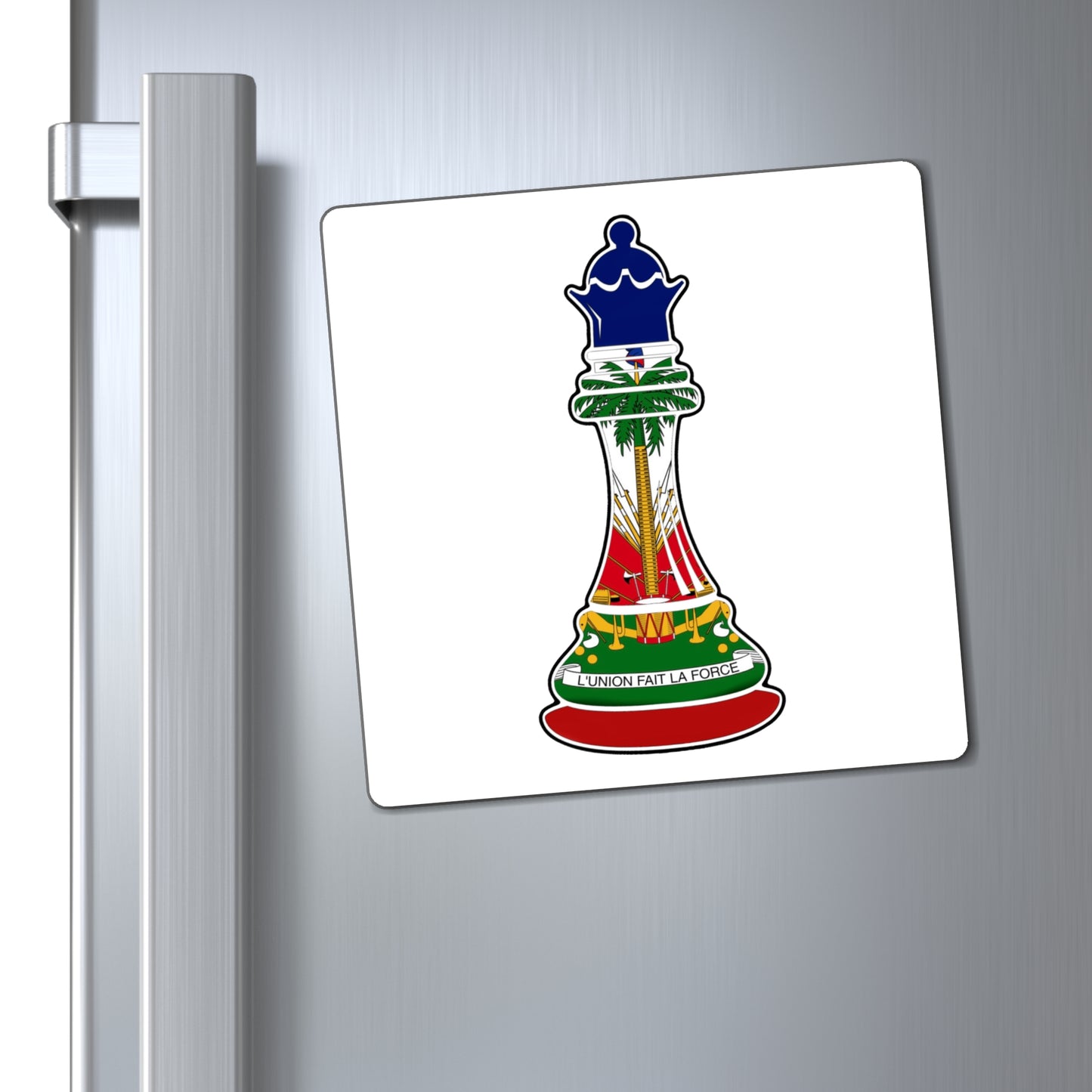 Haitian Queen Chess Piece | Haiti Flag Royalty Magnet