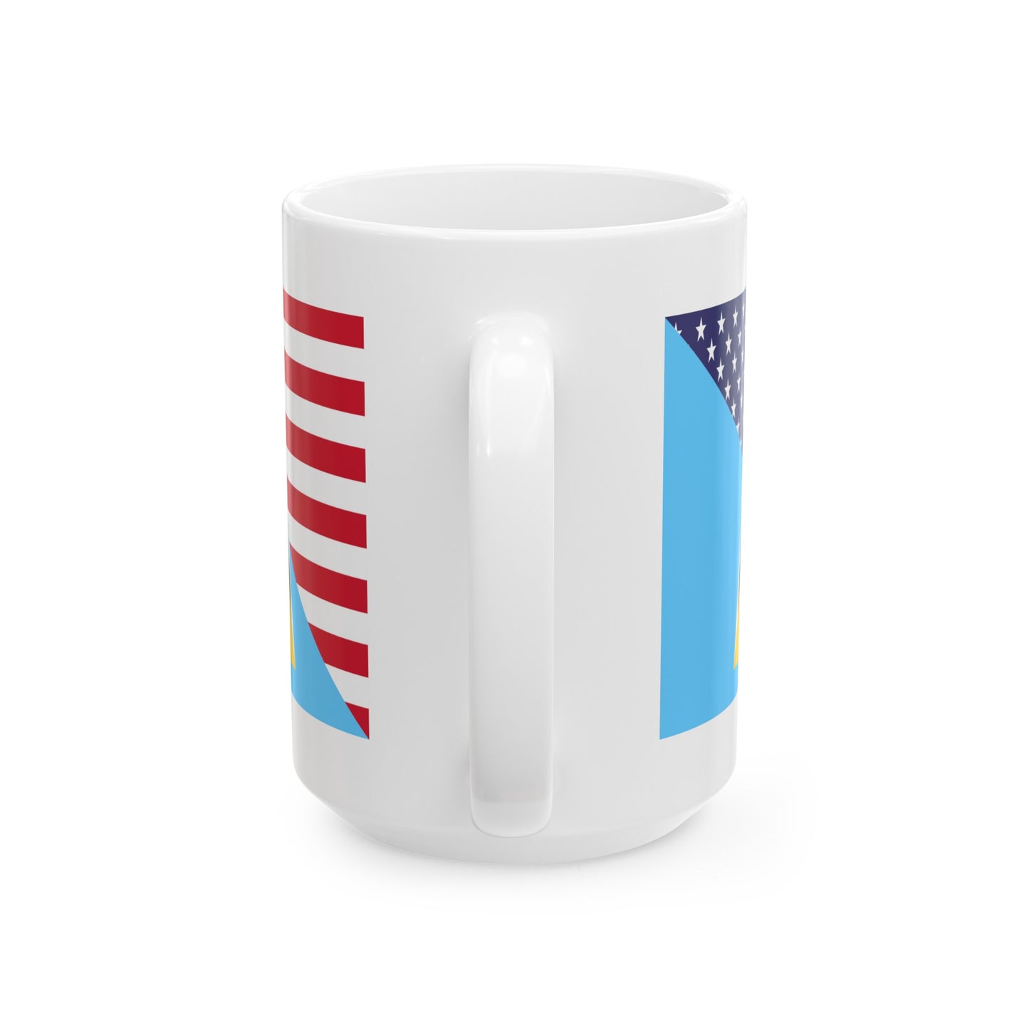 St Lucian American Flag St Lucia USA Ceramic Mug 11oz, 15oz Cup